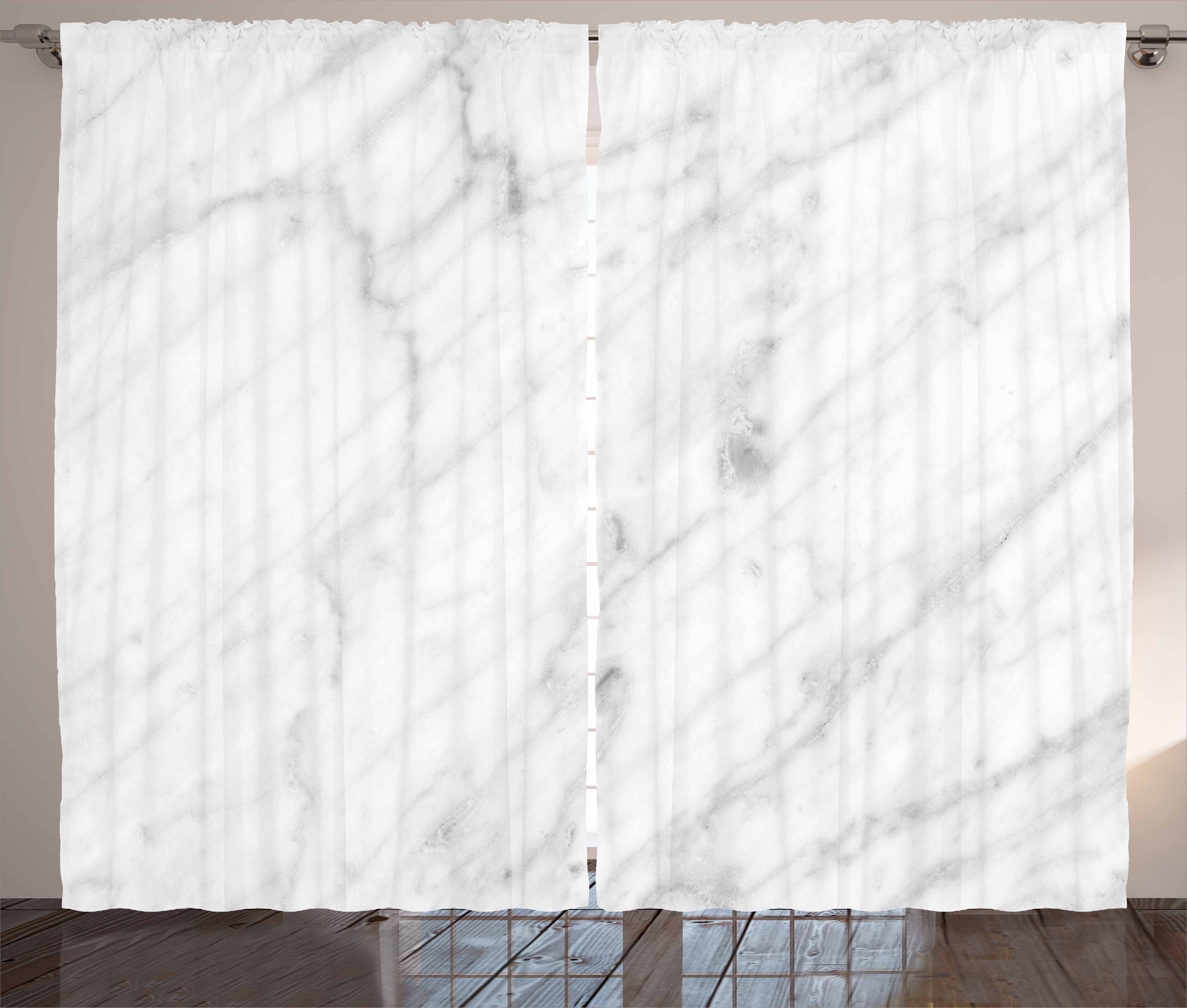 Gardine Schlafzimmer Kräuselband Vorhang mit Schlaufen und Haken, Abakuhaus, Marmor Carrara Organic Tile