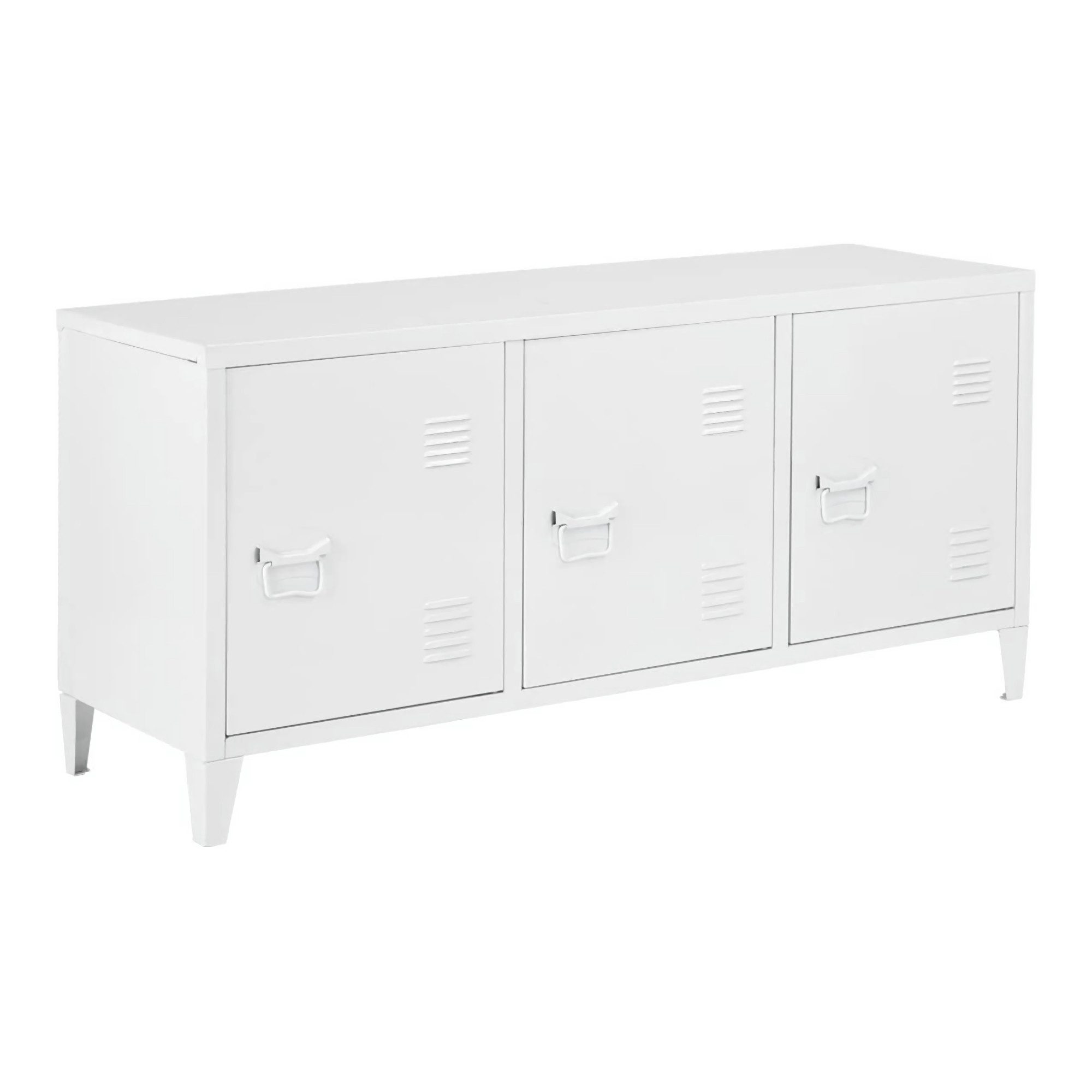 en.casa Lowboard, »Kotka« Fernsehschrank mit drei Schranktüren 58 x 113 x 40 cm Weiß