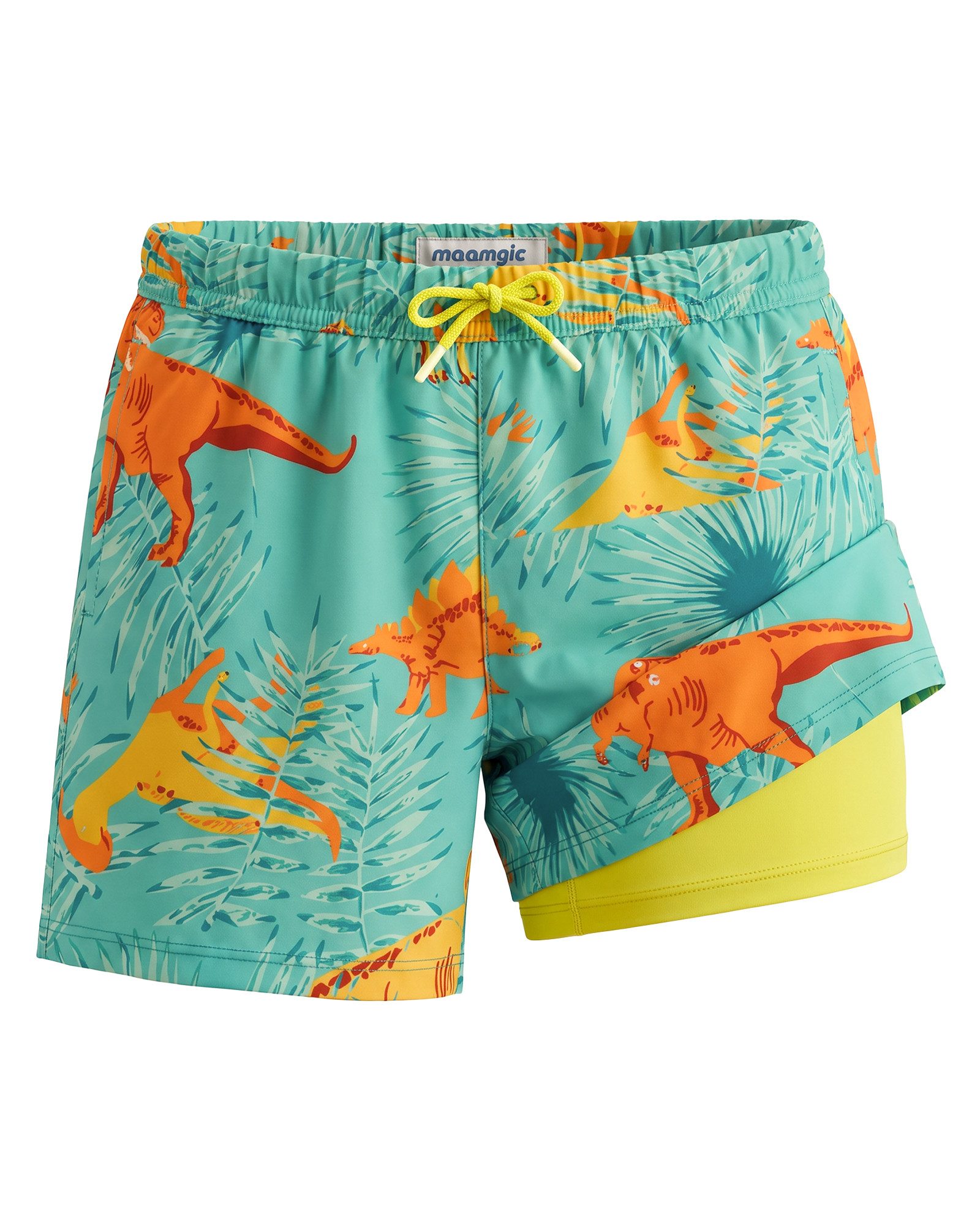 MaaMgic Badehose Shorts Jungen 2-in-1 mit verstellbarem Kordelzug (1-St) Stretch Schwimmshorts mit Innenfutter für Strand und Schwimmbad