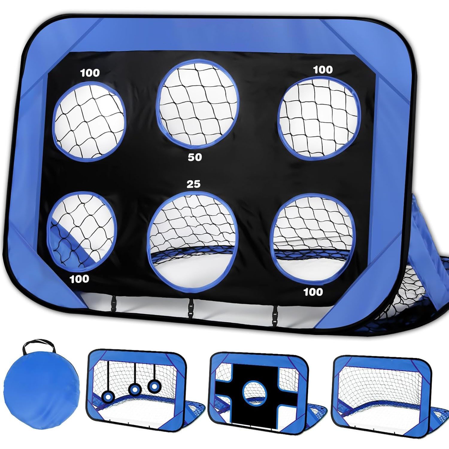 Fußballtor Fussballtore für Kinder 4 In 1 Torwand Pop-up Tor mit Schussloecher