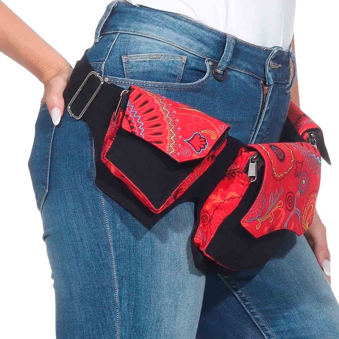 KUNST UND MAGIE Bauchtasche Gürteltasche Baumwolle Bauchtasche Crossbody-Bag / Festivaltasche Goa