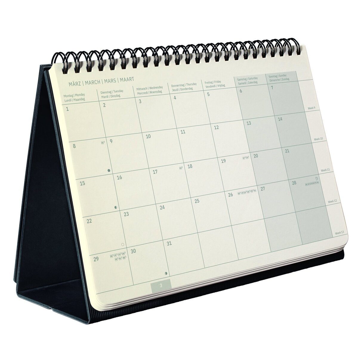 Schreibtischkalender Tischkalender Conceptum 2027 Hardcover schwarz 144 Seiten ca. A5 quer
