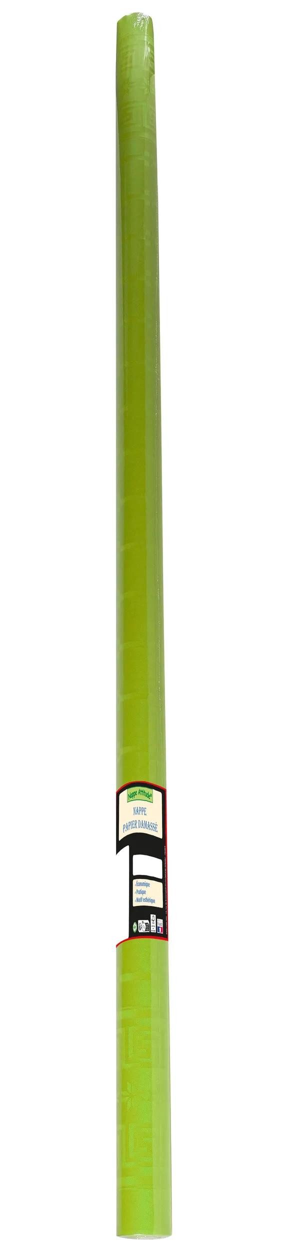 PROnappe Tischband 12x Papiertischdecke Rolle Damastprägung 6x1,18m Kiwigrün RD260635I