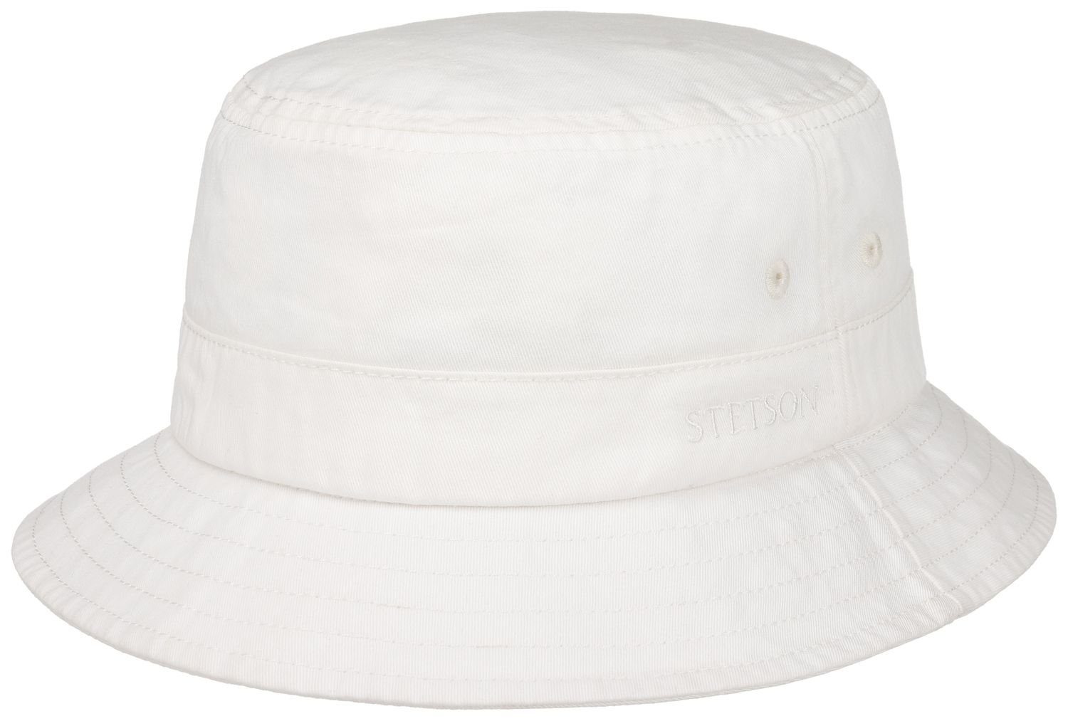 Filzhut Stetson weiß Bucket-Hat 10 UV-Schutz40+/Atmungsaktiv mit Baumwolle