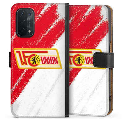 DeinDesign Handyhülle Offizielles Lizenzprodukt 1. FC Union Berlin Logo, Oppo A54 5G Hülle Handy Flip Case Wallet Cover Handytasche Leder