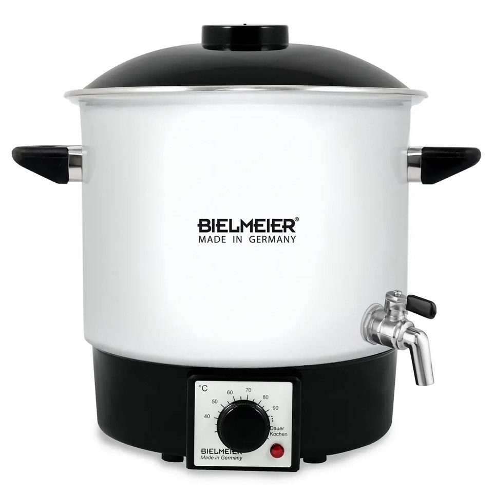 Bielmeier Einkochautomat einwecken einkochen Emaille 1000 Watt 9 L BHG 980.2 Auslaufhahn 3/8", 1000 W, Edelstahl Made in Germany (B980200)
