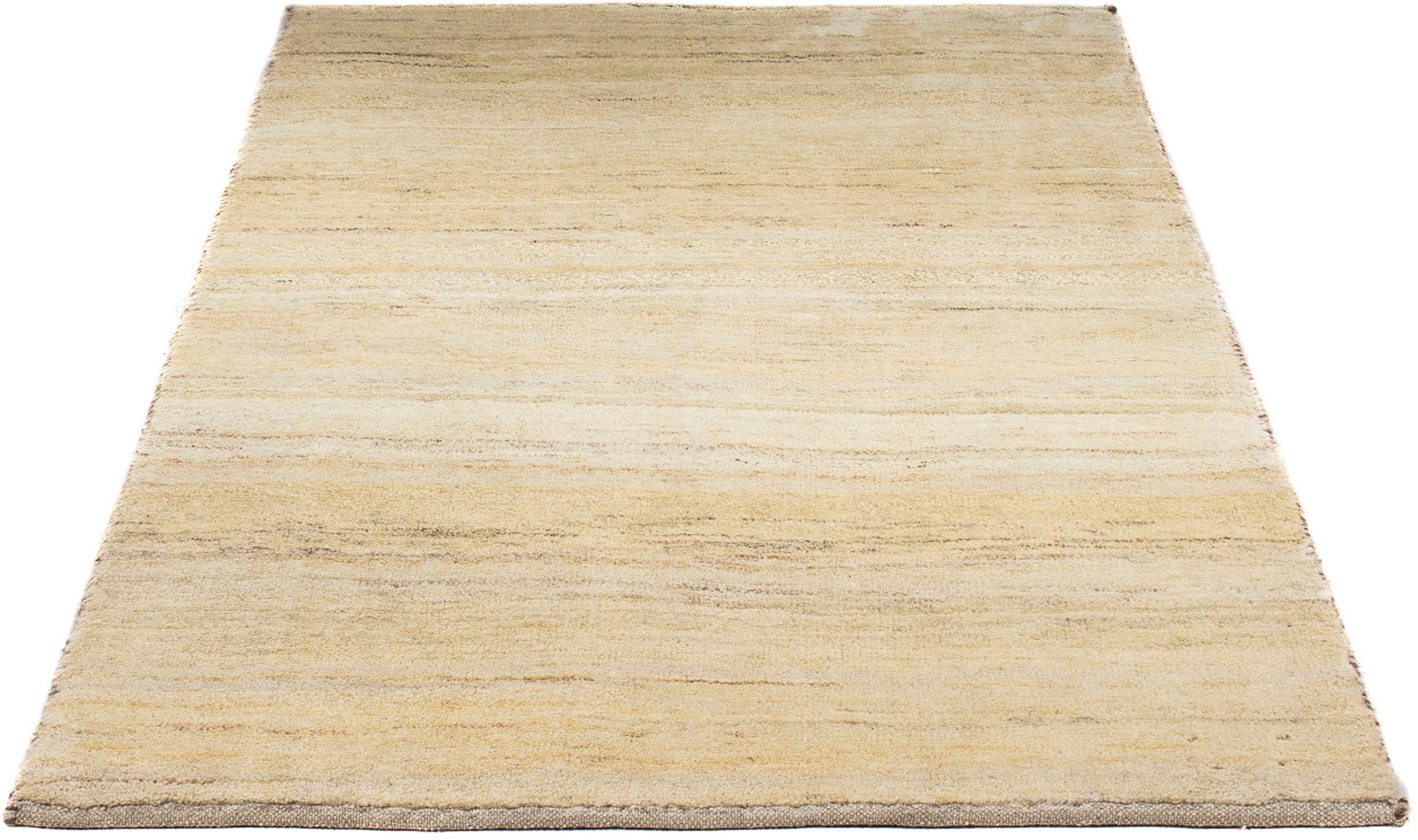 Wollteppich Gabbeh - Perser - 154 x 95 cm - hellbeige, morgenland, rechteckig, Höhe: 18 mm, Wohnzimmer, Handgeknüpft, Einzelstück mit Zertifikat | Kurzflor-Teppiche
