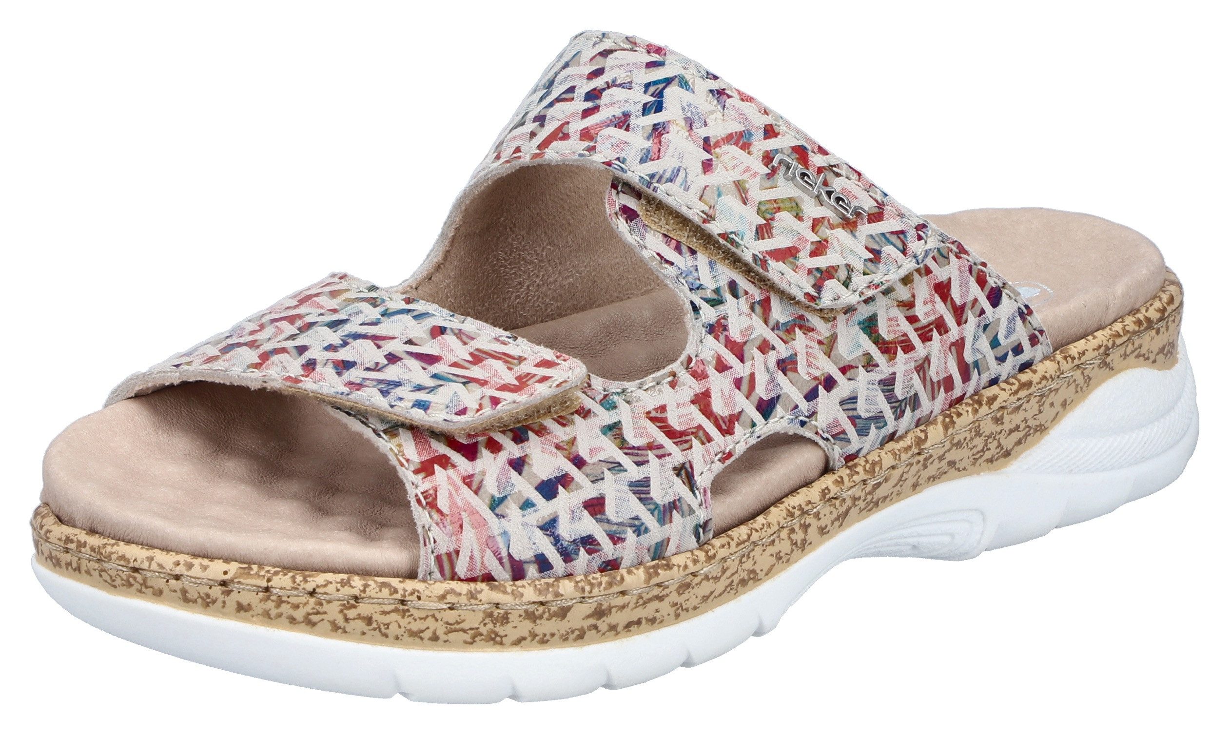 Rieker Pantolette Sommerschuh, Klettschuh, Hausschuh, Schlappen mit genoppt günstig online kaufen