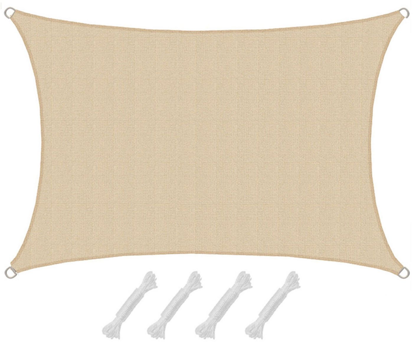 AMANKA Sonnensegel mit UV Schutz - 2 x 1 m Winddurchlässig für Garten, Terrasse & Balkon, Wasserdurchlässiges HDPE Sonnenschutzsegel - Überdachung Rechteckig