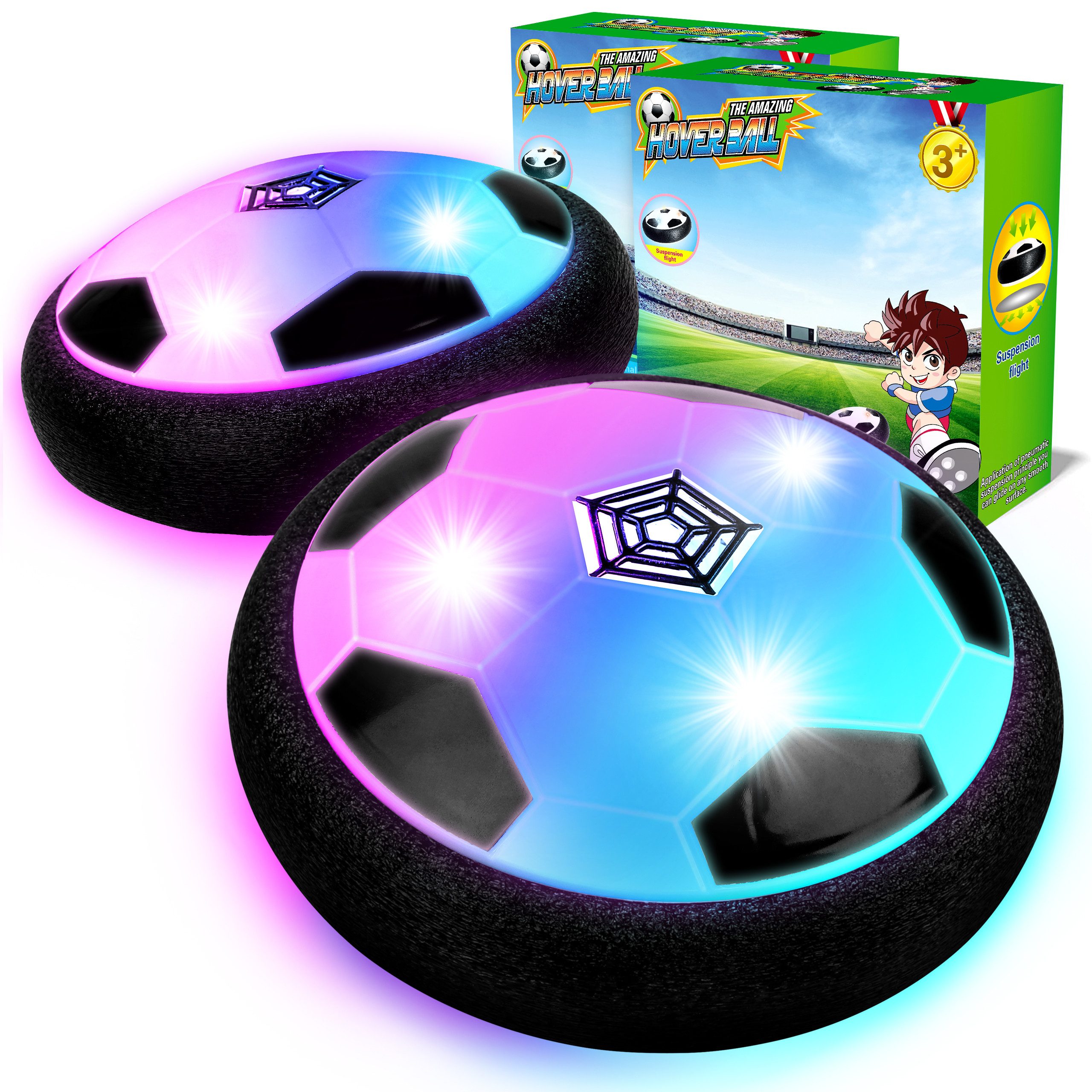 Spielball 2 Stück Fußball Spielzeug­­­­ mit LED-Lichter, Air Power Fußball