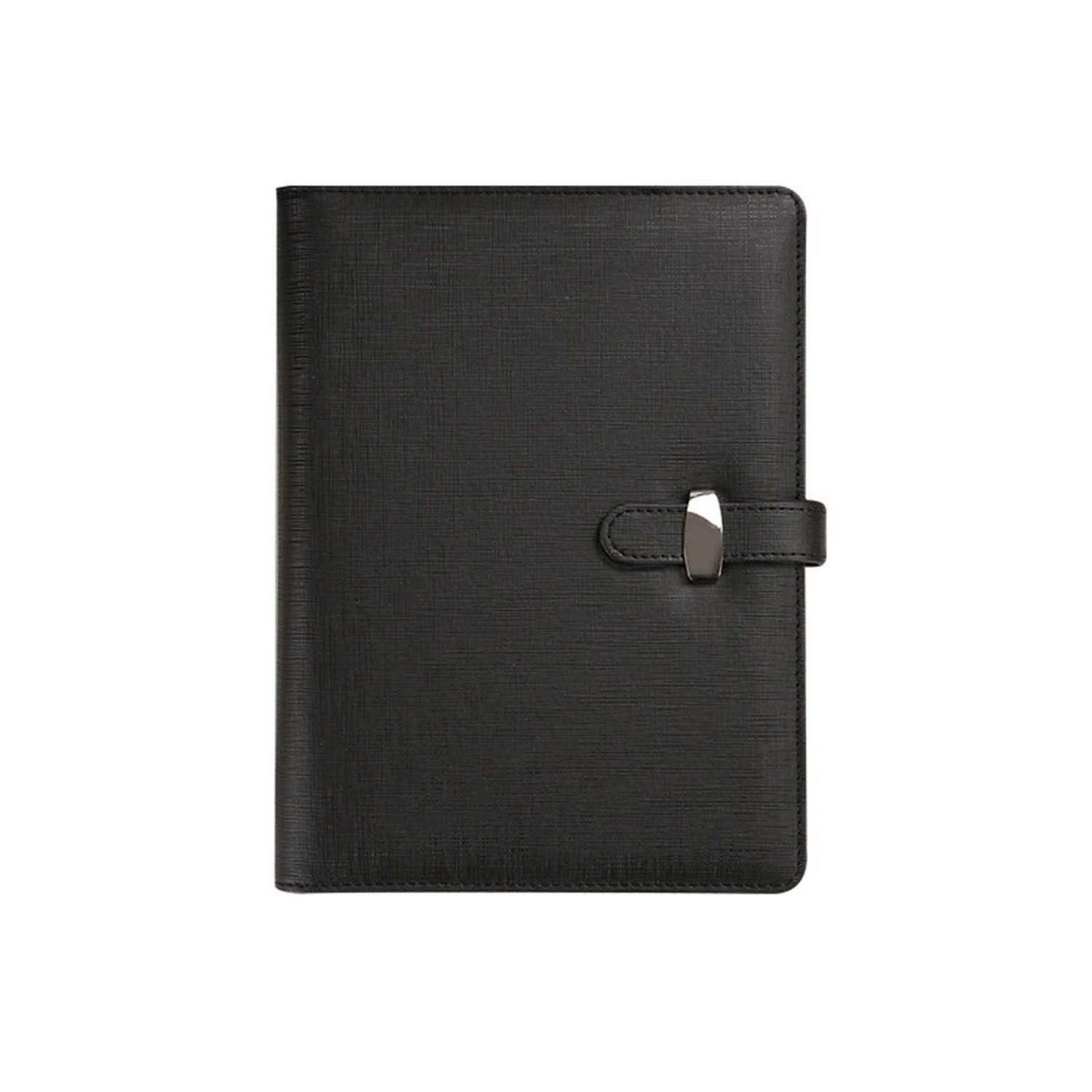 LuxusKollektion Notizbuch Business-Notizbuch B5 Schwarz mit Stiftfach in Lederoptik
