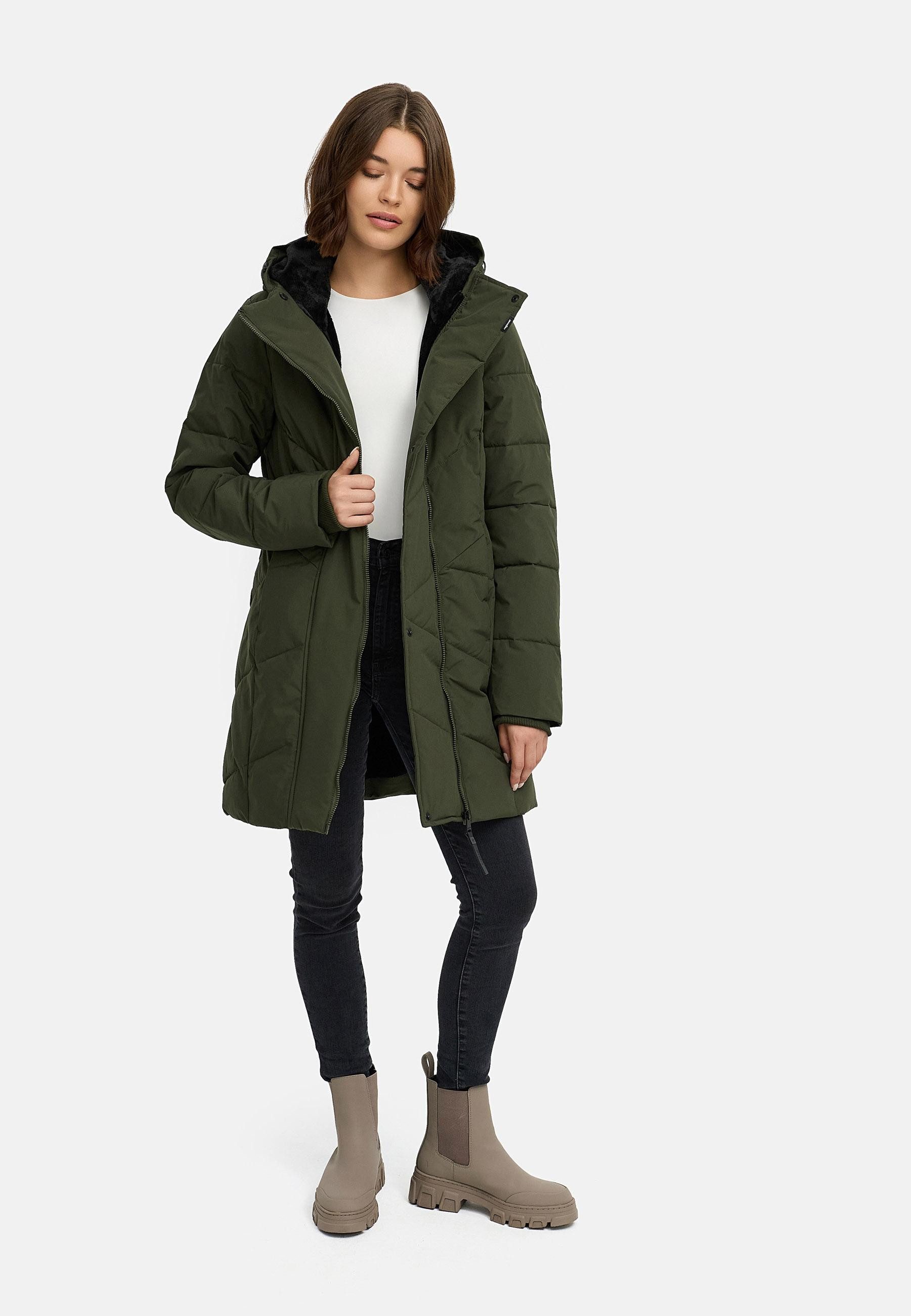 Ragwear Steppmantel Pevilla YOUMODO Wasserdichter Damen Winter gesteppter Kurzmantel