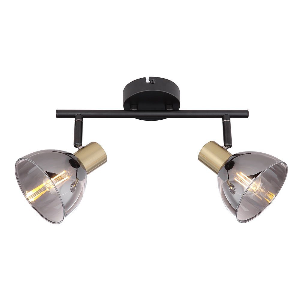 Retro Deckenspot, LED flammig 2 nicht Deckenlampe inklusive, schwarz etc-shop Deckenstrahler Leuchtmittel