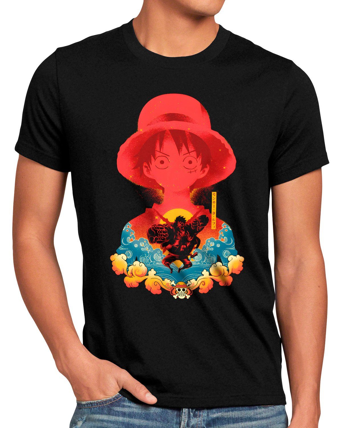 style3 Print-Shirt piece japan one anime luffy manga monkey ruffy