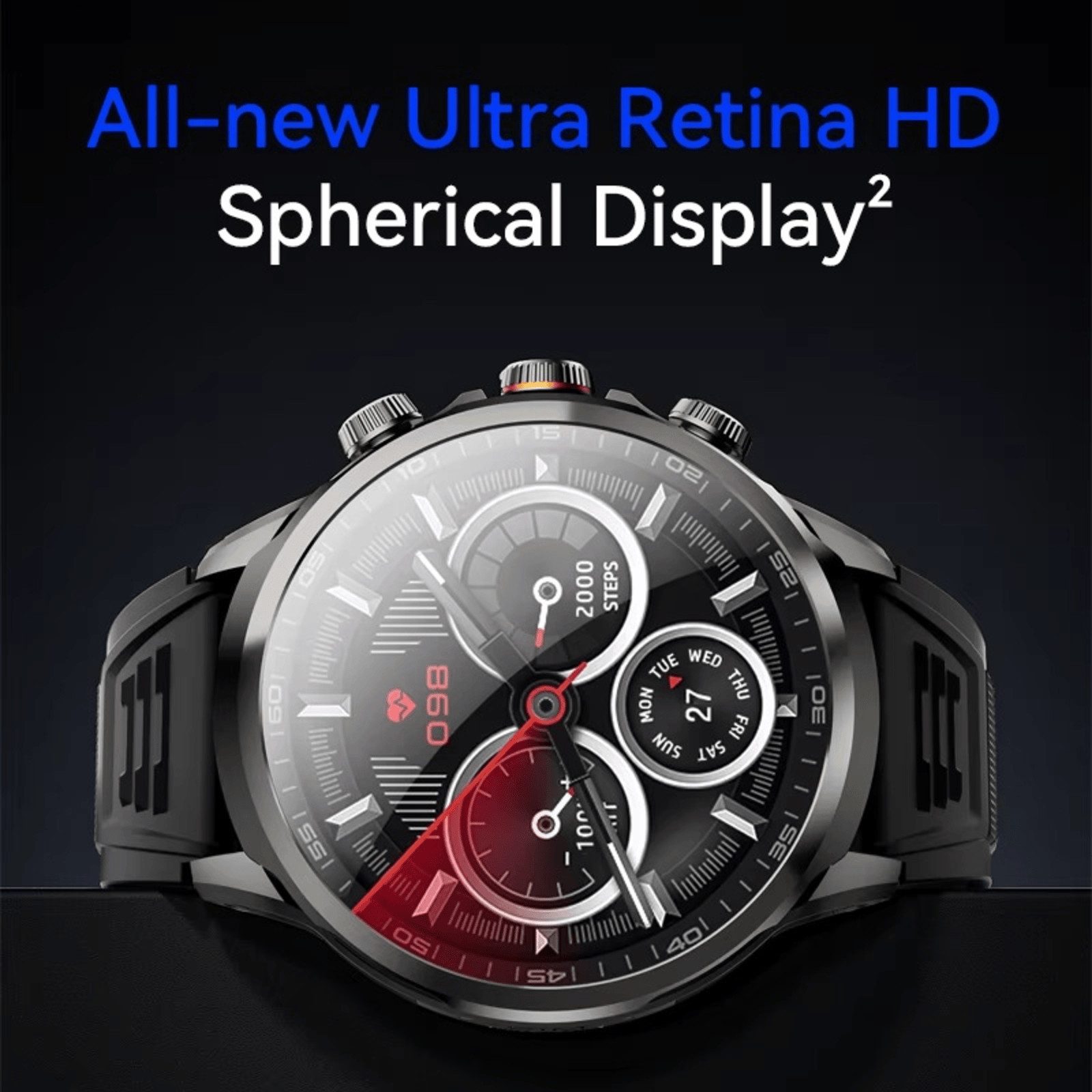 Nagham Ghazal Aswad Smartwatch SIM GPS WIFI 5G NFC App Download AMOLED Herren Damen Smartwatch (5,2 cm), SIM AMOLED GPS NFC 5G