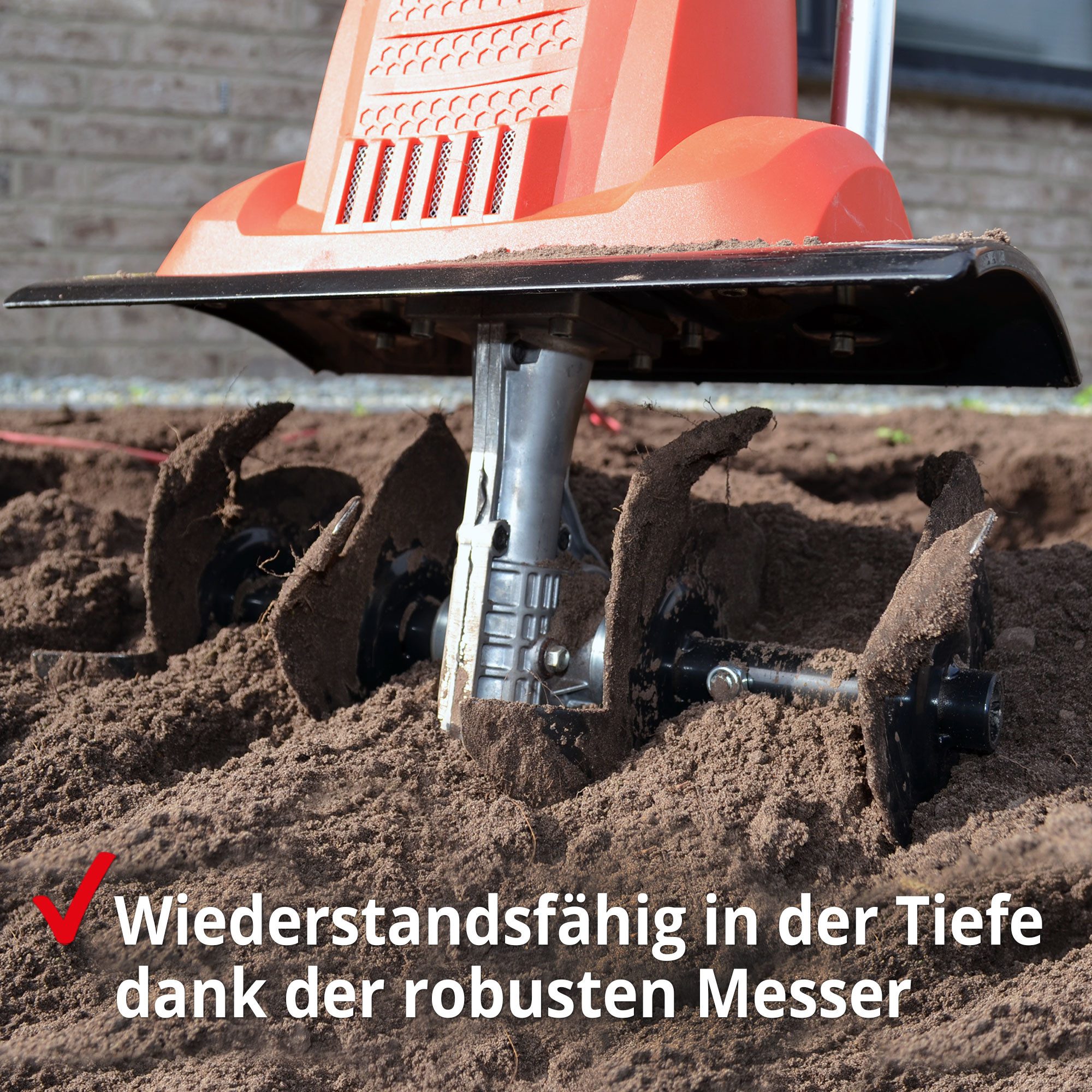 Hecht Elektromotorhacke Gartenfräse 1000 W 16 Messer, 36,50 cm Arbeitsbreite, 20 cm Arbeitstiefe