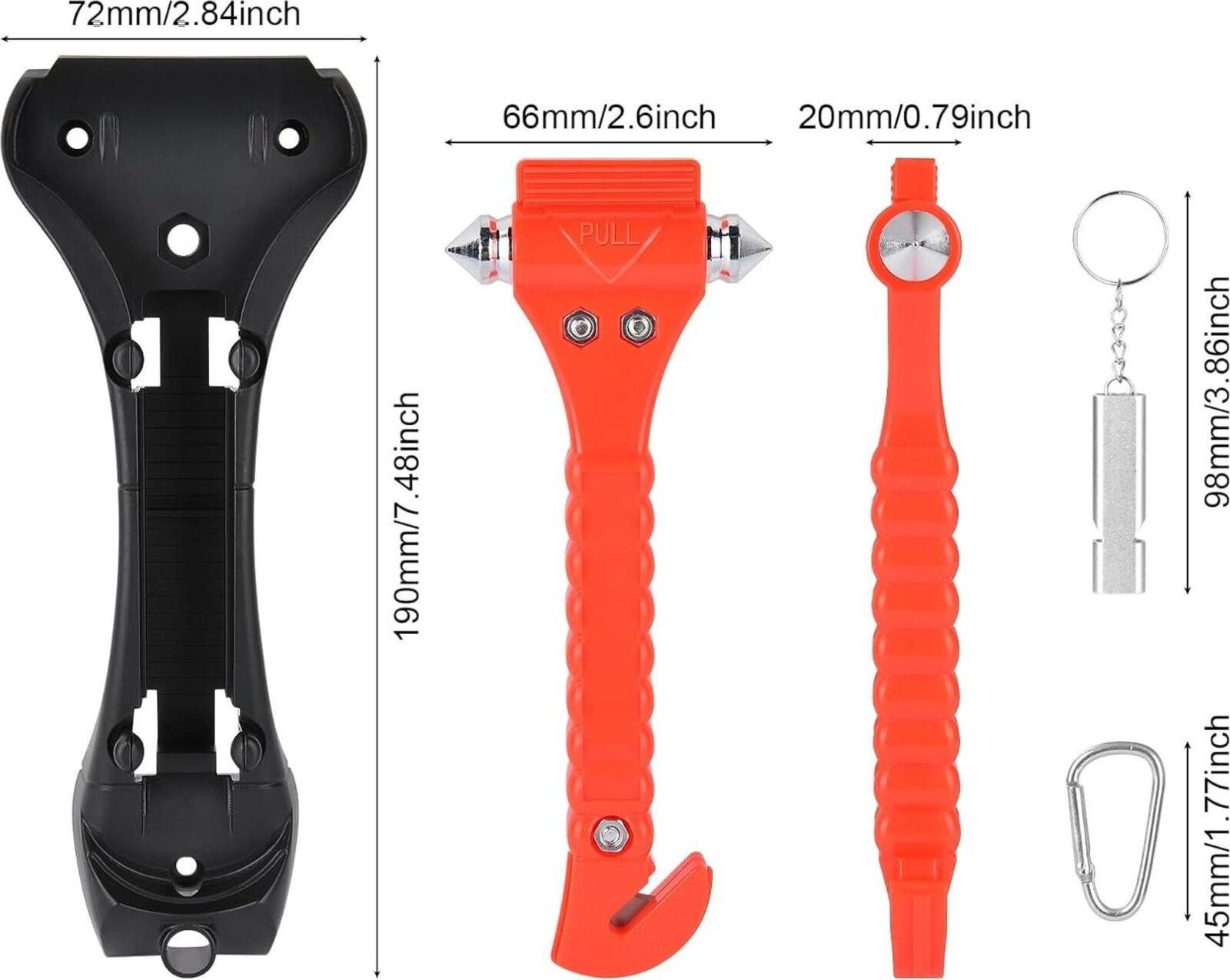 FELIXLEO Hammer Notfallhammer Auto mit Gurtschneider Sicherheitshammer (2-S günstig online kaufen