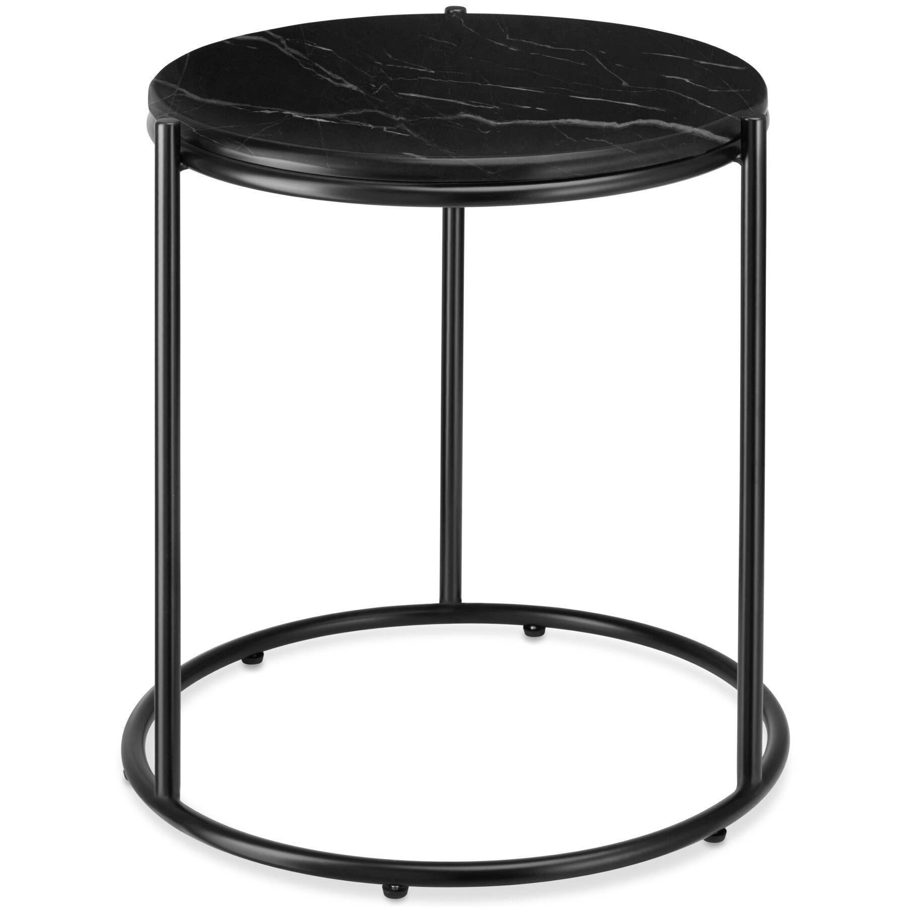 tectake Beistelltisch Couchtisch Ellsa, hochwertige Platte in Marmoroptik mit Stahlgestell (1-St., Komplettset), höhenverstellbare Kunststofffüße, Belastbarkeit 12 kg