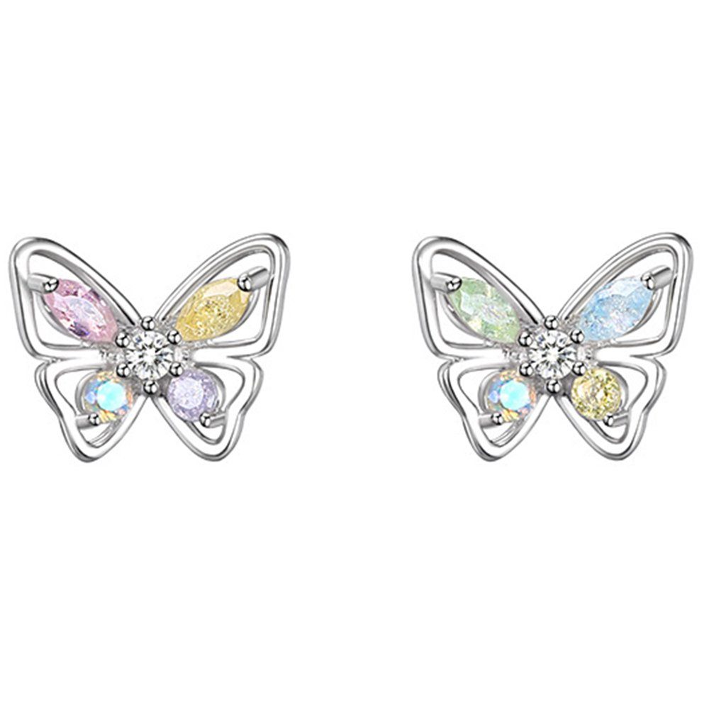 Haiaveng Paar Ohrhänger s925 Sterling Silber Ohrringe, Schmetterling Ohrringe für Frauen, Vintage-Ohrringe