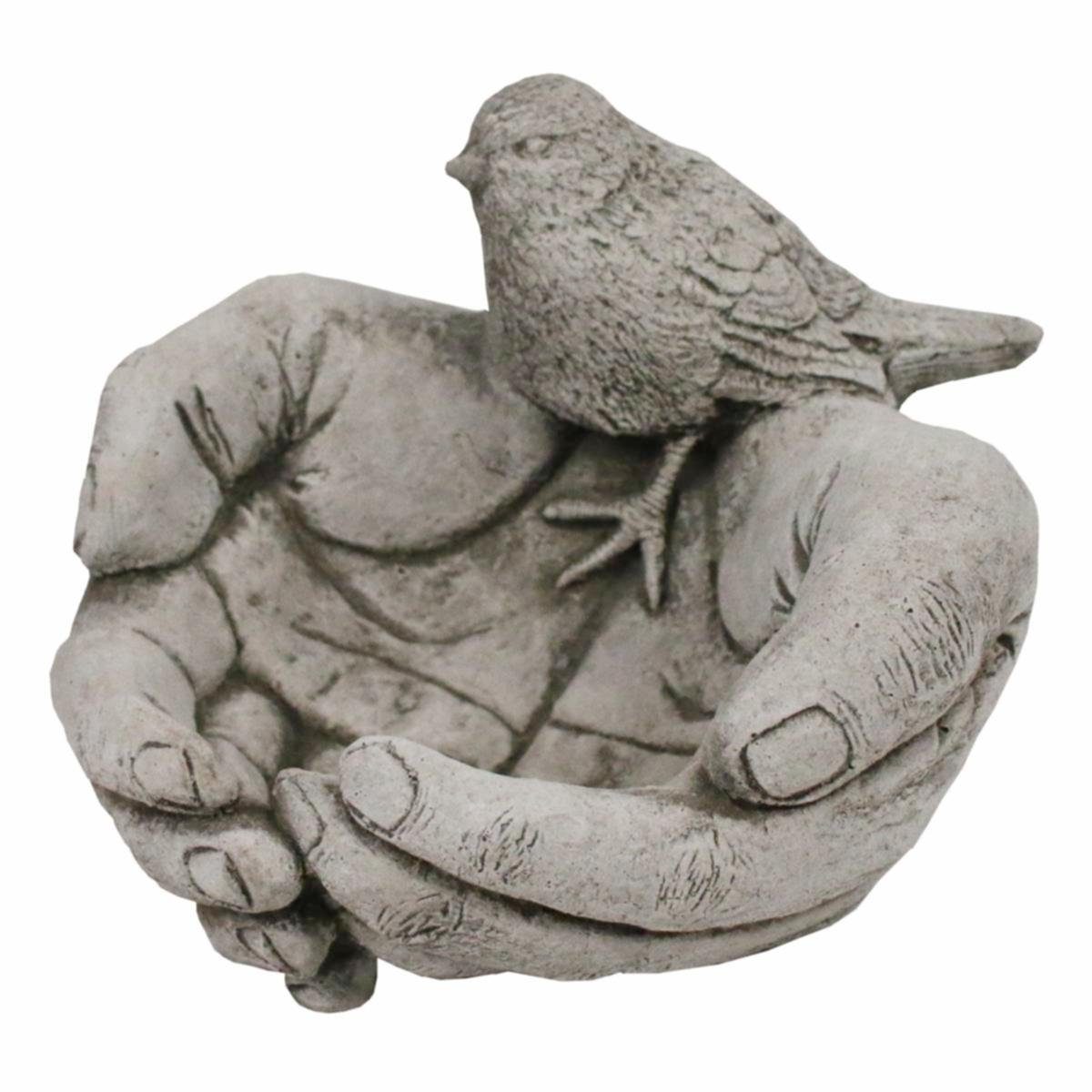 440s Gartenfigur "helfende 19 cm, (Stück) Hände" H. 440s Vogel-Tränke Antiksteinguss ca