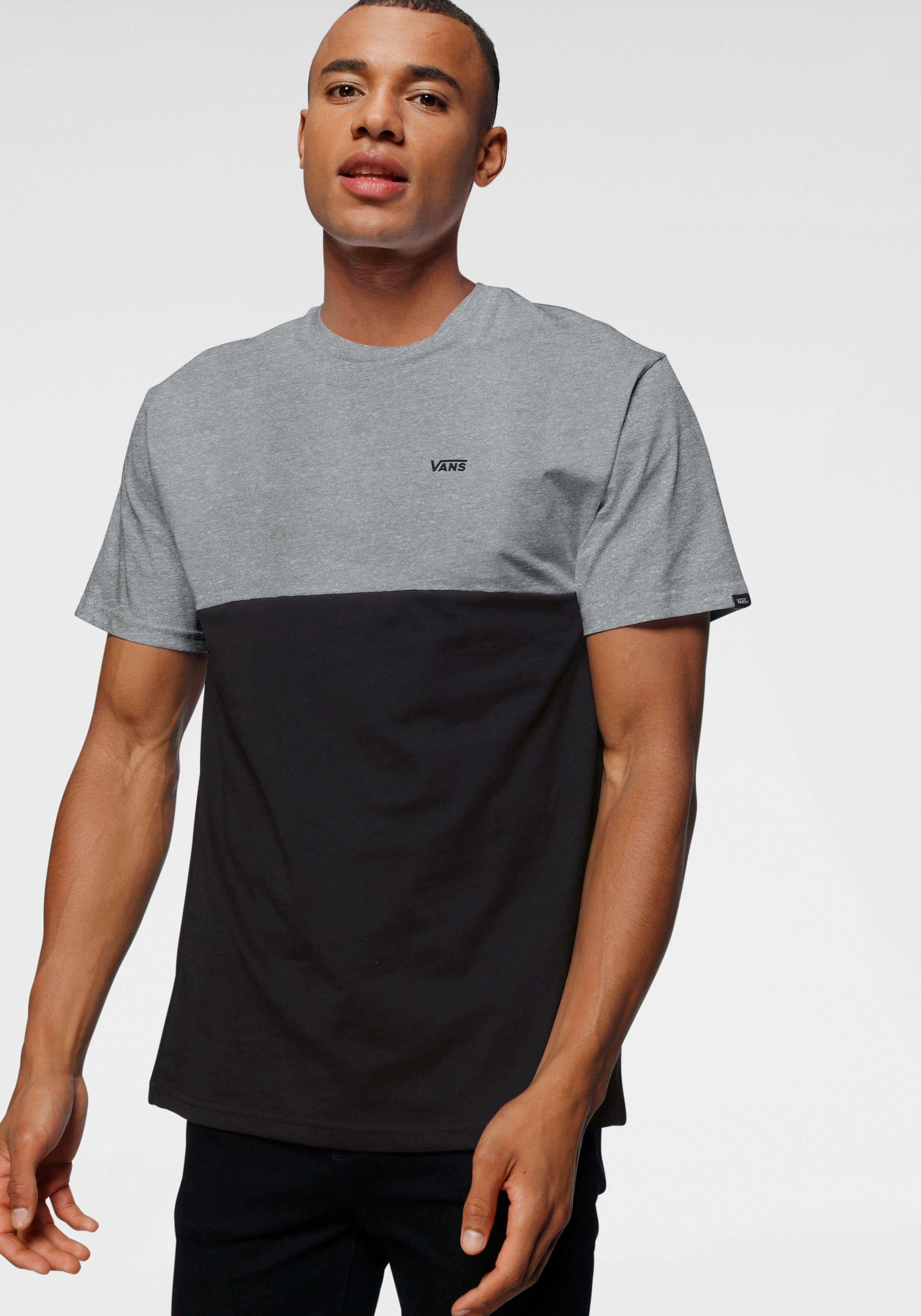 COLOR BLOCK Vans HEATHER-BLACK ATHLETIC T-Shirt