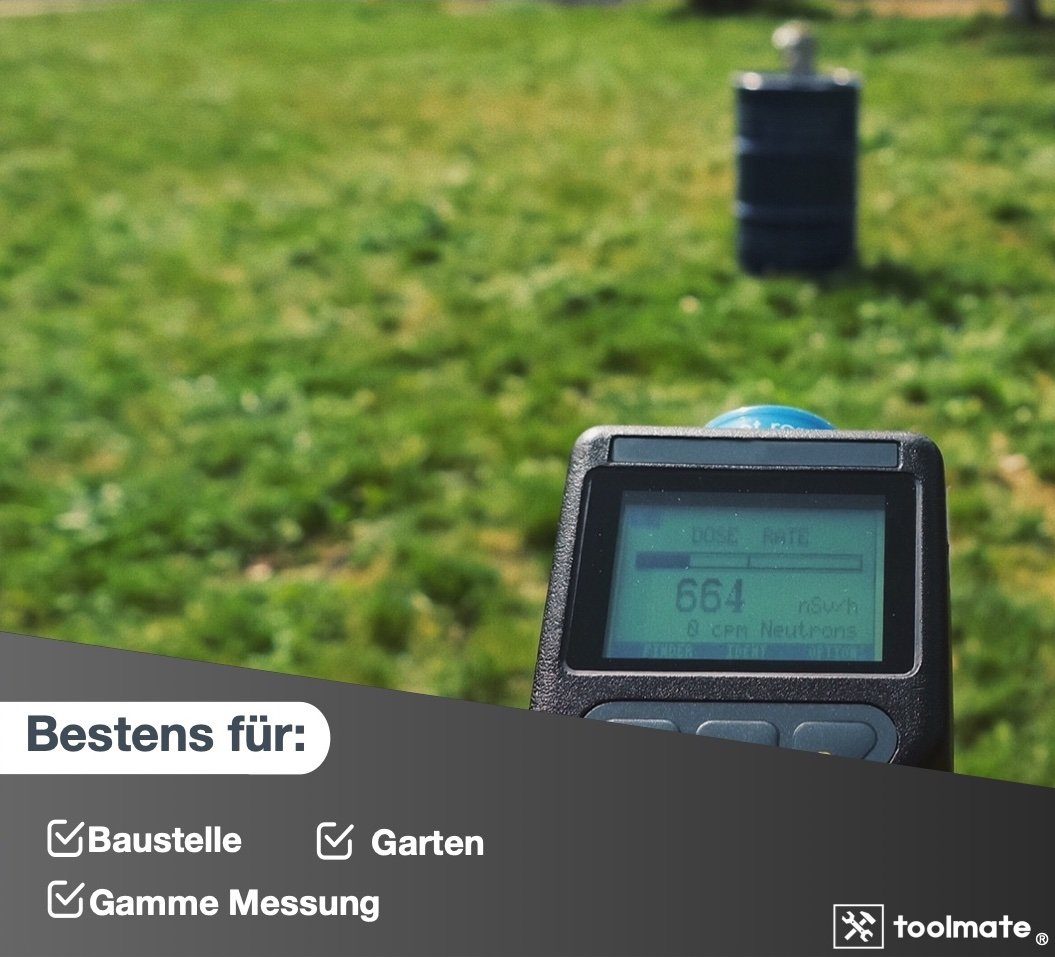 toolmate® Elektrowerkzeug-Set Geigerzähler - Dosimeter - Strahlenmessgerät - Strahlungsmessgerät, Packung, 1-tlg., Aufbewahrungstasche / Digitales Display /
