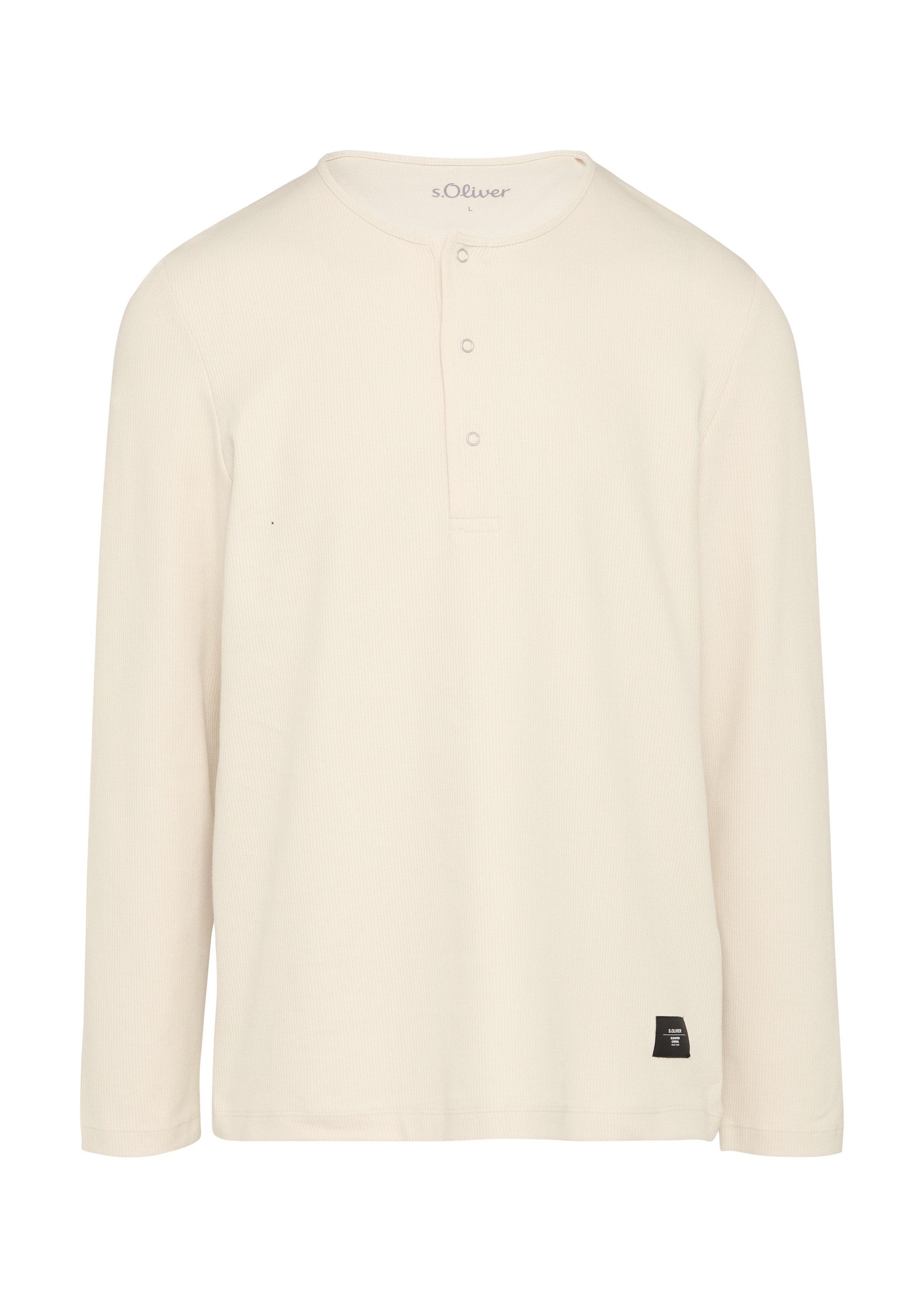 s.Oliver Langarmshirt T-Shirt Geripptes Langarmshirt mit Henley-Ausschnitt günstig online kaufen
