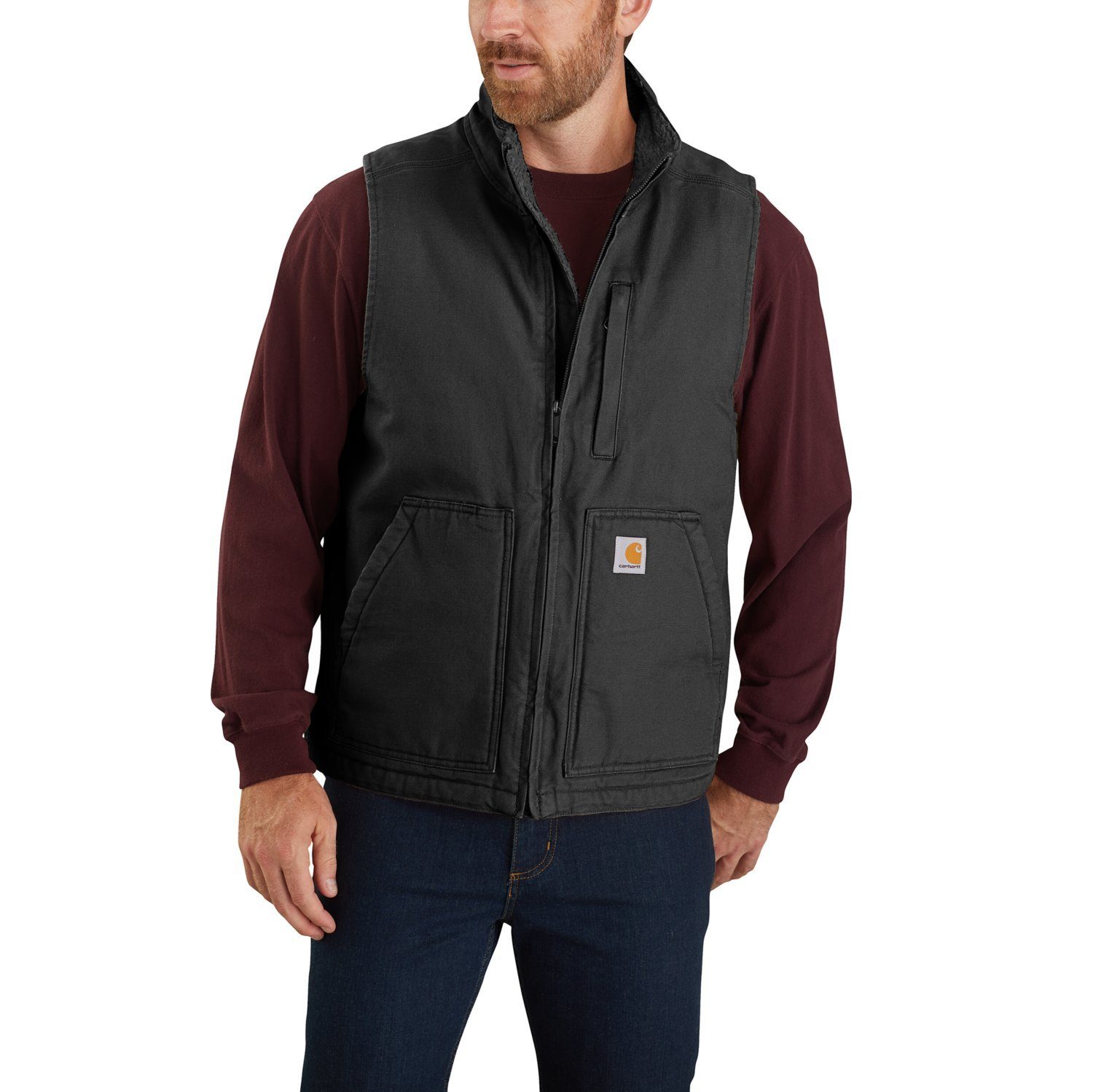 Carhartt Plüschweste WASHED DUCK LINED MOCK günstig online kaufen