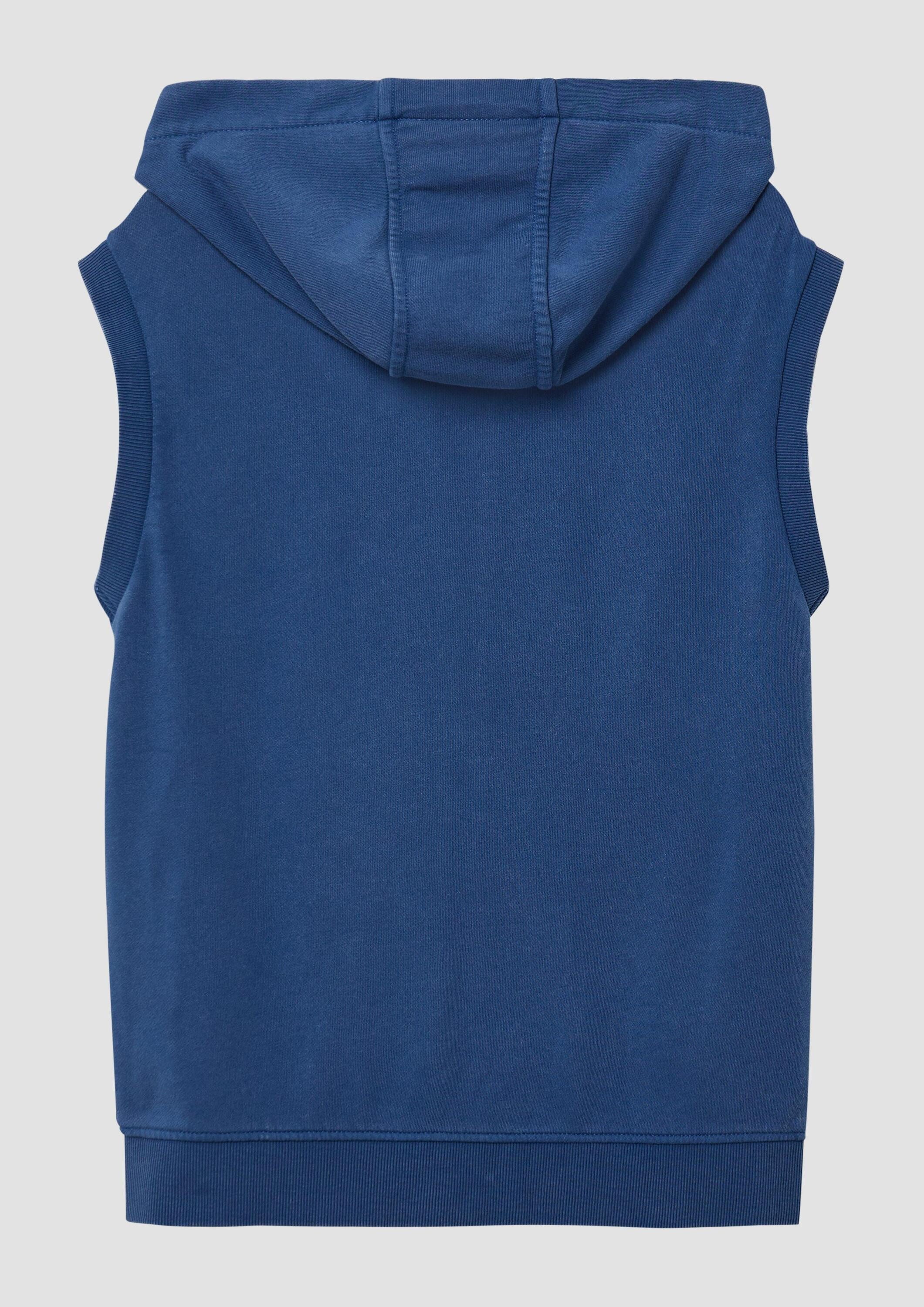 s.Oliver Sweatjacke Indoor-Weste Gewaschene Sweat-Weste mit Kapuze