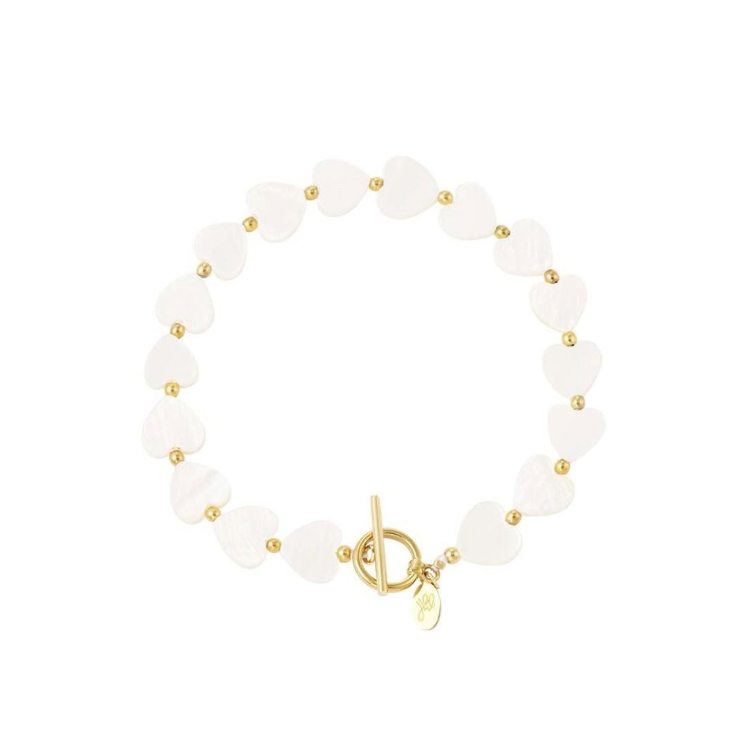 suebidou Armband Damen Armband 'Hearts' gold/seashells