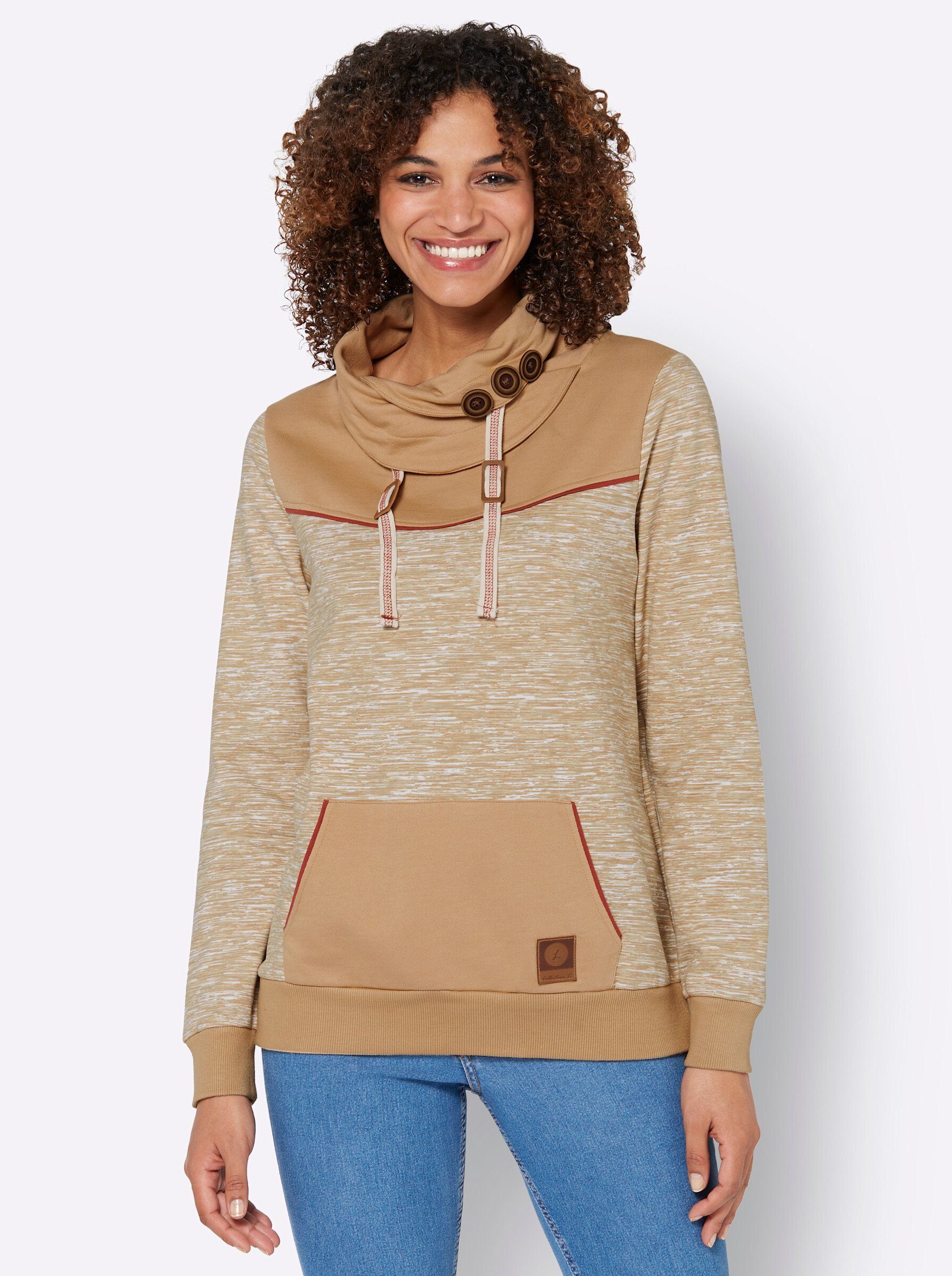 WITT WEIDEN Sweater camel-weiß-meliert