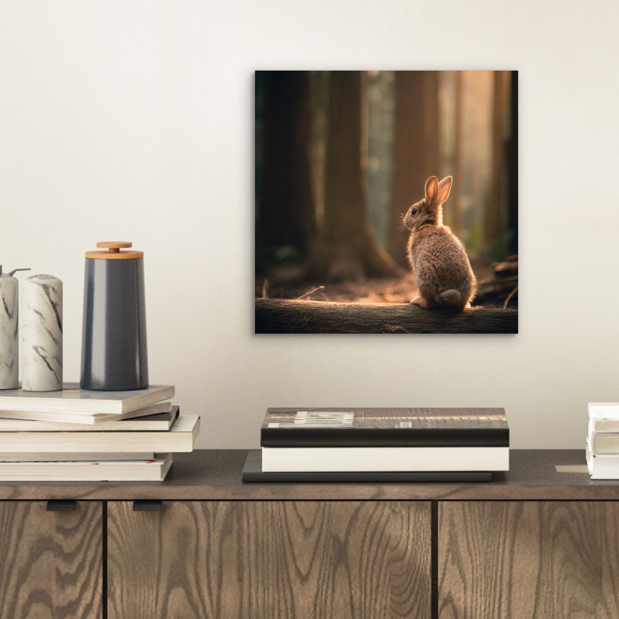 MuchoWow Metallbild Kaninchen - Wald - günstig online kaufen