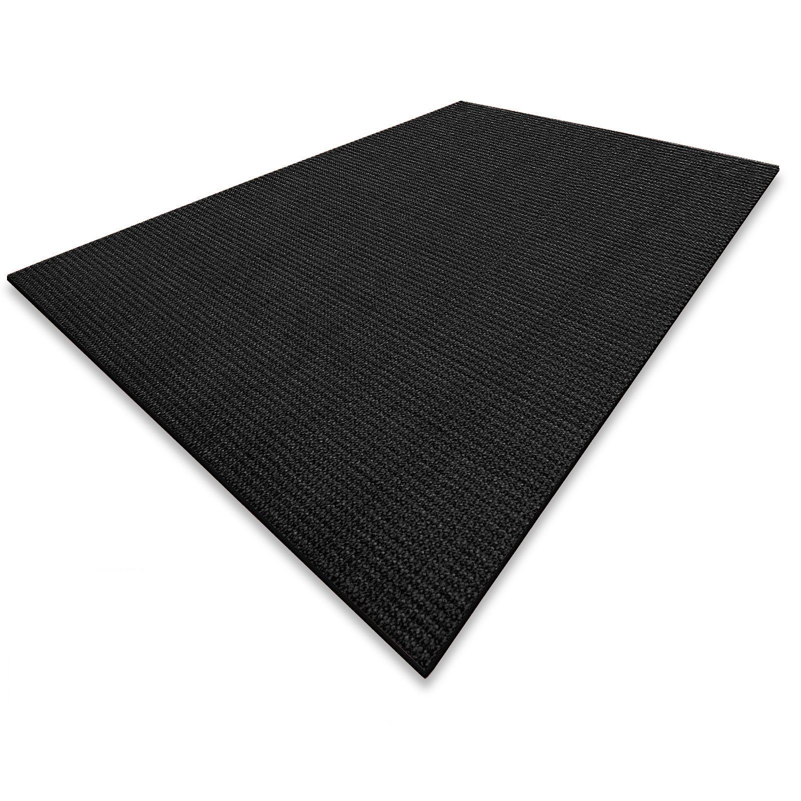 Teppich 10 Sisalteppich Eckig, Eckig in Sylt mm, Floordirekt, Teppichläufer, Schwarz, erhältlich 6 Höhe: Größen,