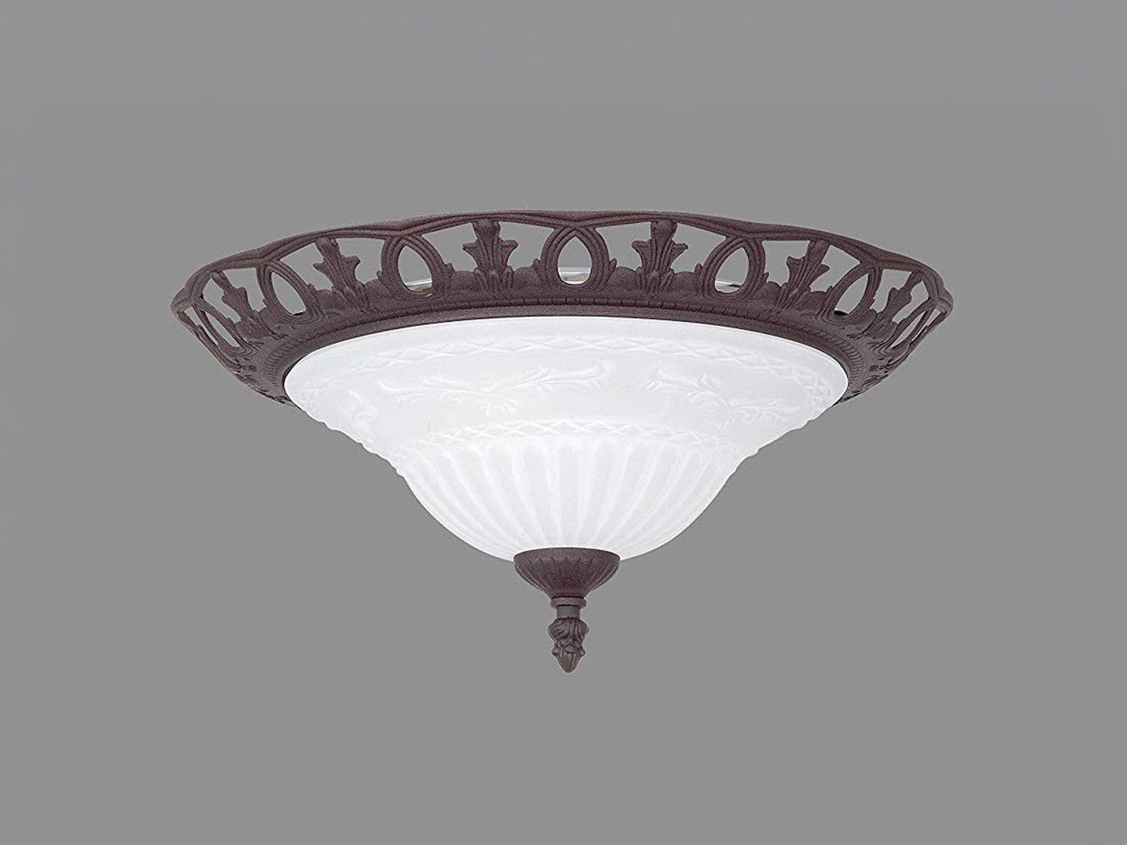 TRIO Leuchten LED Deckenleuchte mit Glasschirm inkl. E27 LED Ø 38cm, dimmbar, LED wechselbar, Warmweiß, große Landhaus-Stil Deckenlampe, rustikale Flurlampe inkl. E27 LEDs