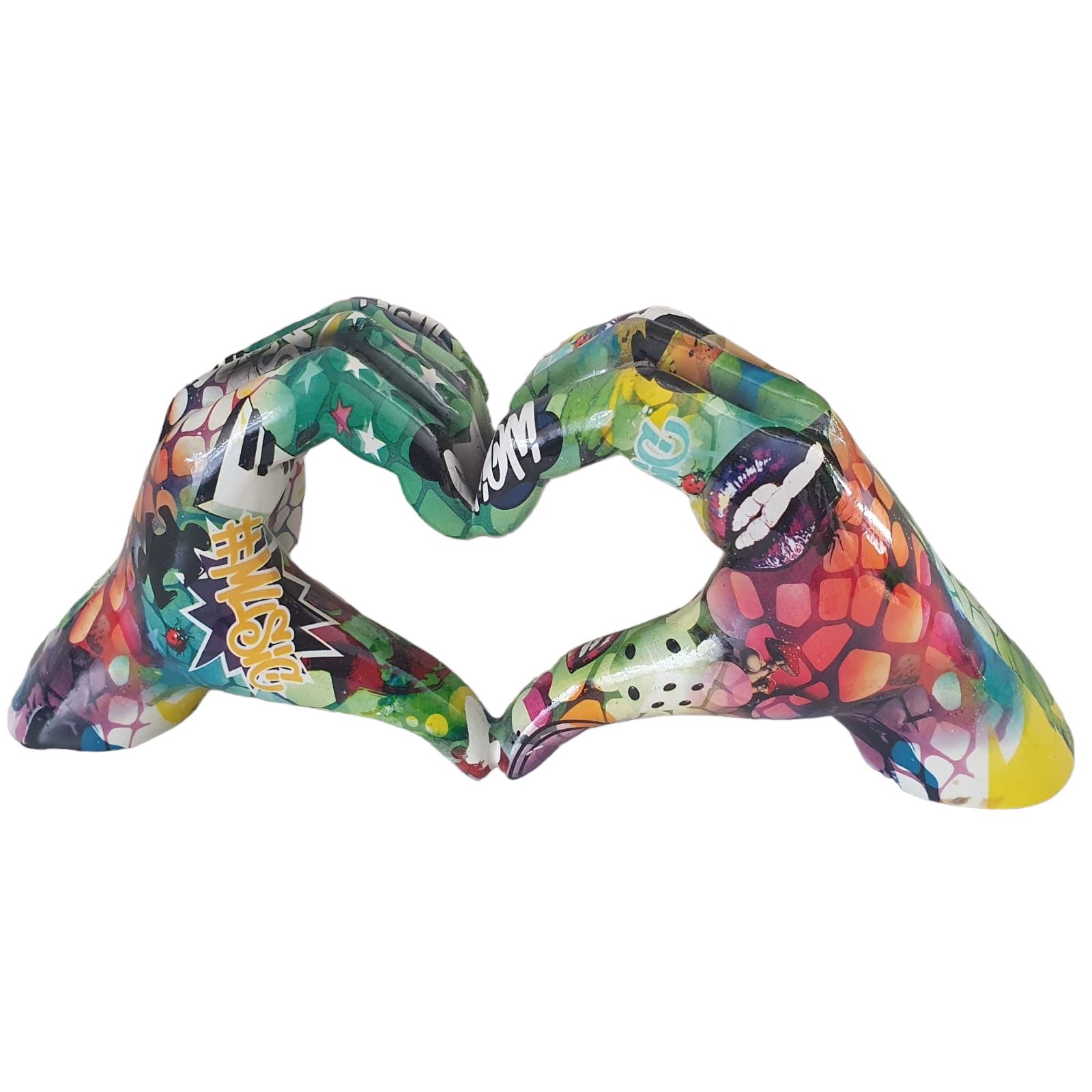 Aspinaworld Dekofigur Street Art Herz Hände Figur Graffiti style 11 cm, Moderne Dekofigur