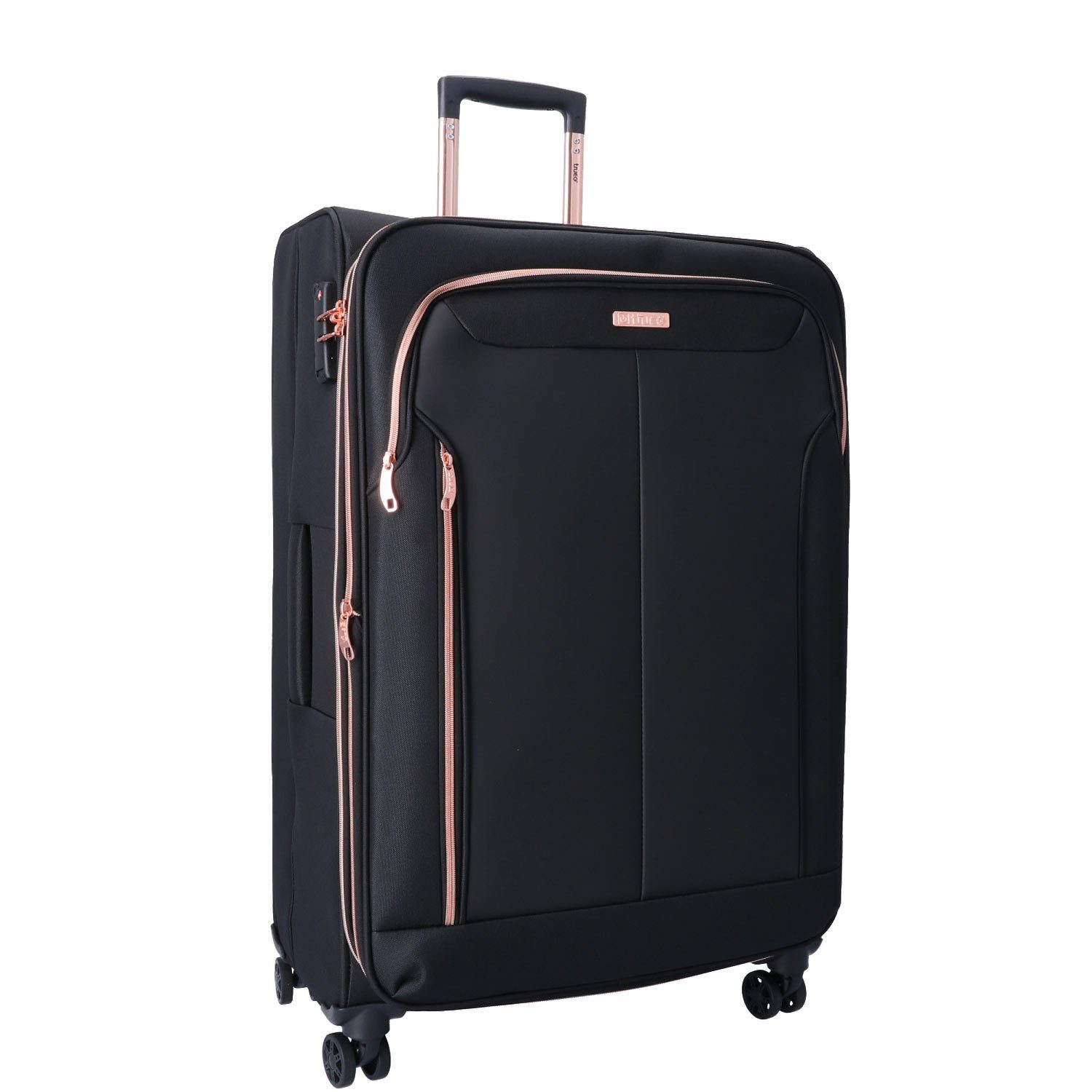 TheTrueC Koffer TheTrueC 4 Rollen Koffer Superlight 77cm Kopenhagen black/rose, 4 Rollen Rollen