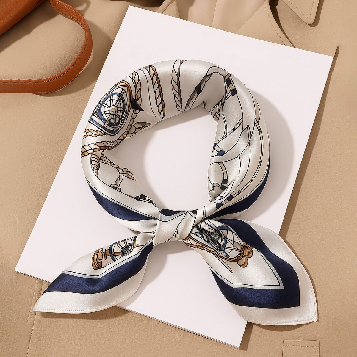 Vivi Idee Seidentuch 100% Maulbeerseide Halstuch Damen, Quadratisches 53x53 cm, bedrucktes Seidenschal