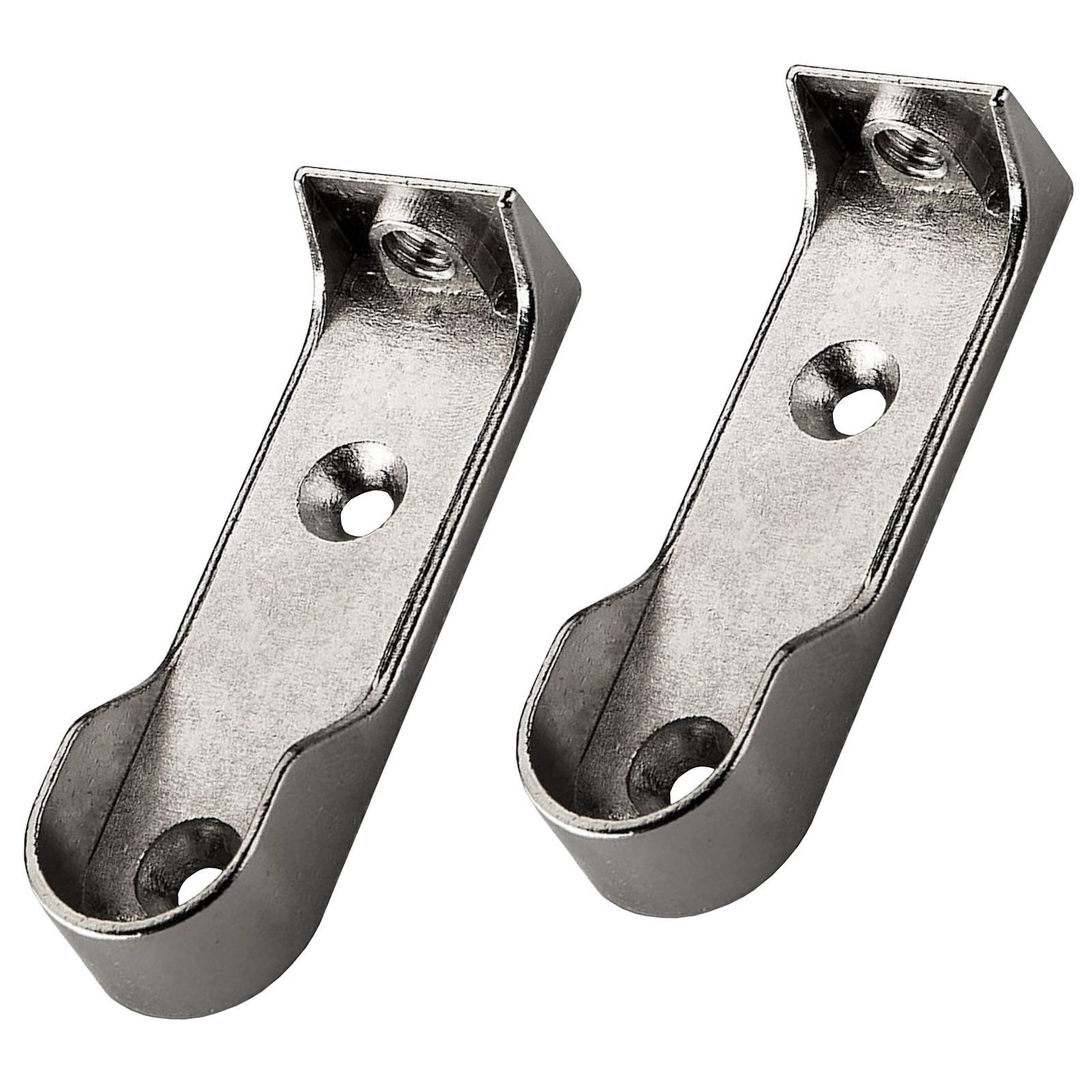 SO-TECH® Garderobenstange Schrankstangenlager oval für Stangen 30 x 15 mm, (2 St), 1 Paar, für Schrankinnenseiten / Fachböden 63 x 20 x 13 mm