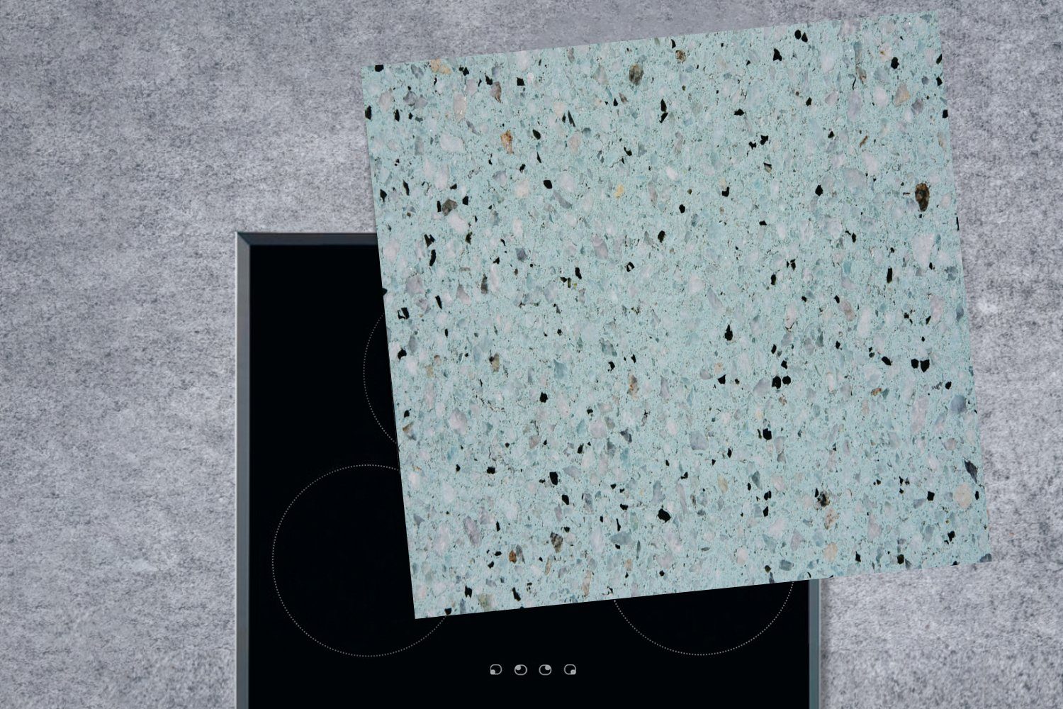 cm, - tlg), Ceranfeldabdeckung, Herdblende-/Abdeckplatte Punkte Vinyl, für 78x78 MuchoWow - (1 küche Blau, Arbeitsplatte Marmor
