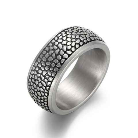 Firetti Fingerring Schmuck Geschenk, 10,0 mm, Reptilienoptik, matt, strukturiert, mit Zirkonia (synth)