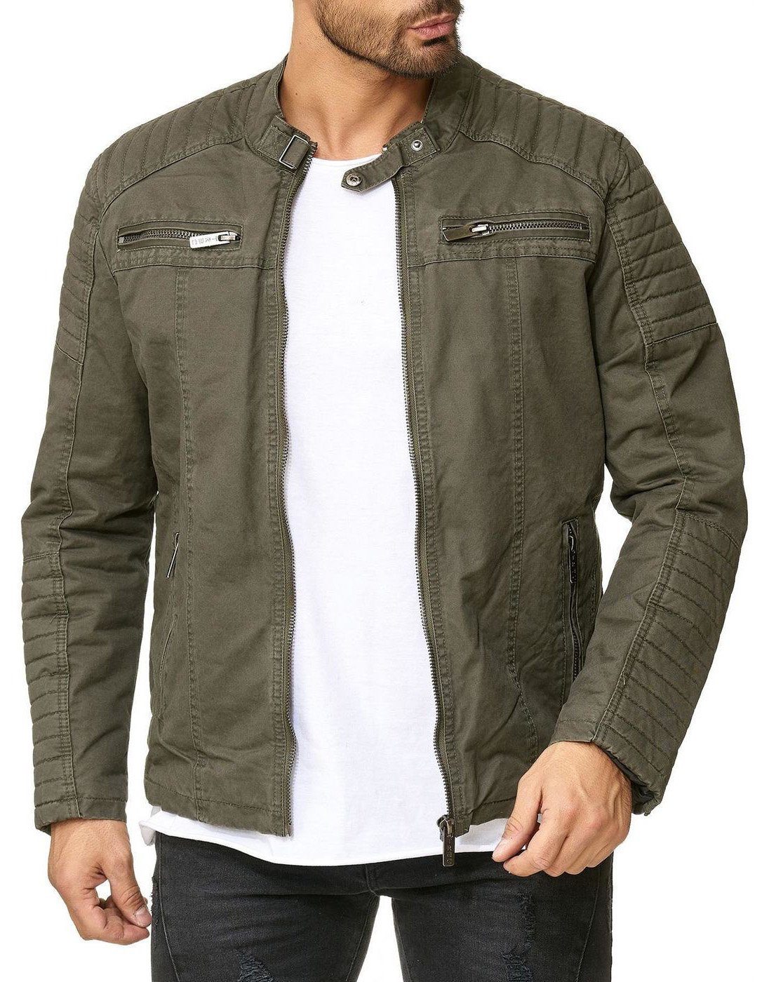 RedBridge Outdoorjacke Des Moines im Bikerlook khaki