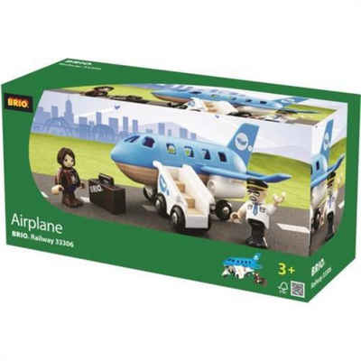 BRIO® Spielzeug-Flugzeug 33306, Blau, 29 cm, mit 2 Figuren, Koffer und Treppe