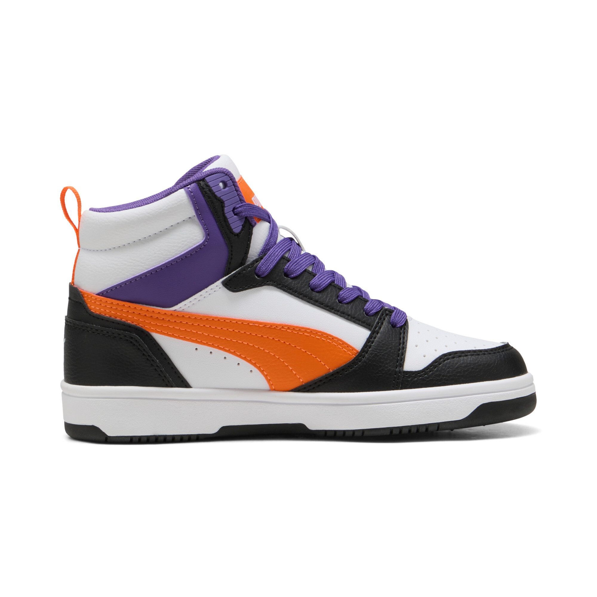 PUMA REBOUND V6 MID JR Sneaker knöchelhoch, retro-inspiriertes Design, mit SOFTFOAM+ Dämpfung
