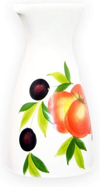 Lashuma Wasserkaraffe Tomate Olive, (1-tlg), Handbemalter Keramik Saftkrug italienisch 600 ml