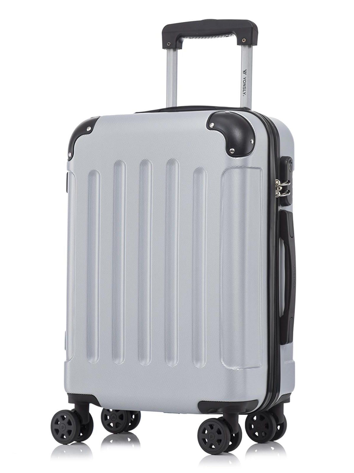 yonsly Hartschalen-Trolley Hartschalen-Koffer Trolley 360° Rollen, robuster Reisekoffer, 4 Rollen, mit Zahlenschloss, für Business und Urlaub 46/55/66/76 cm