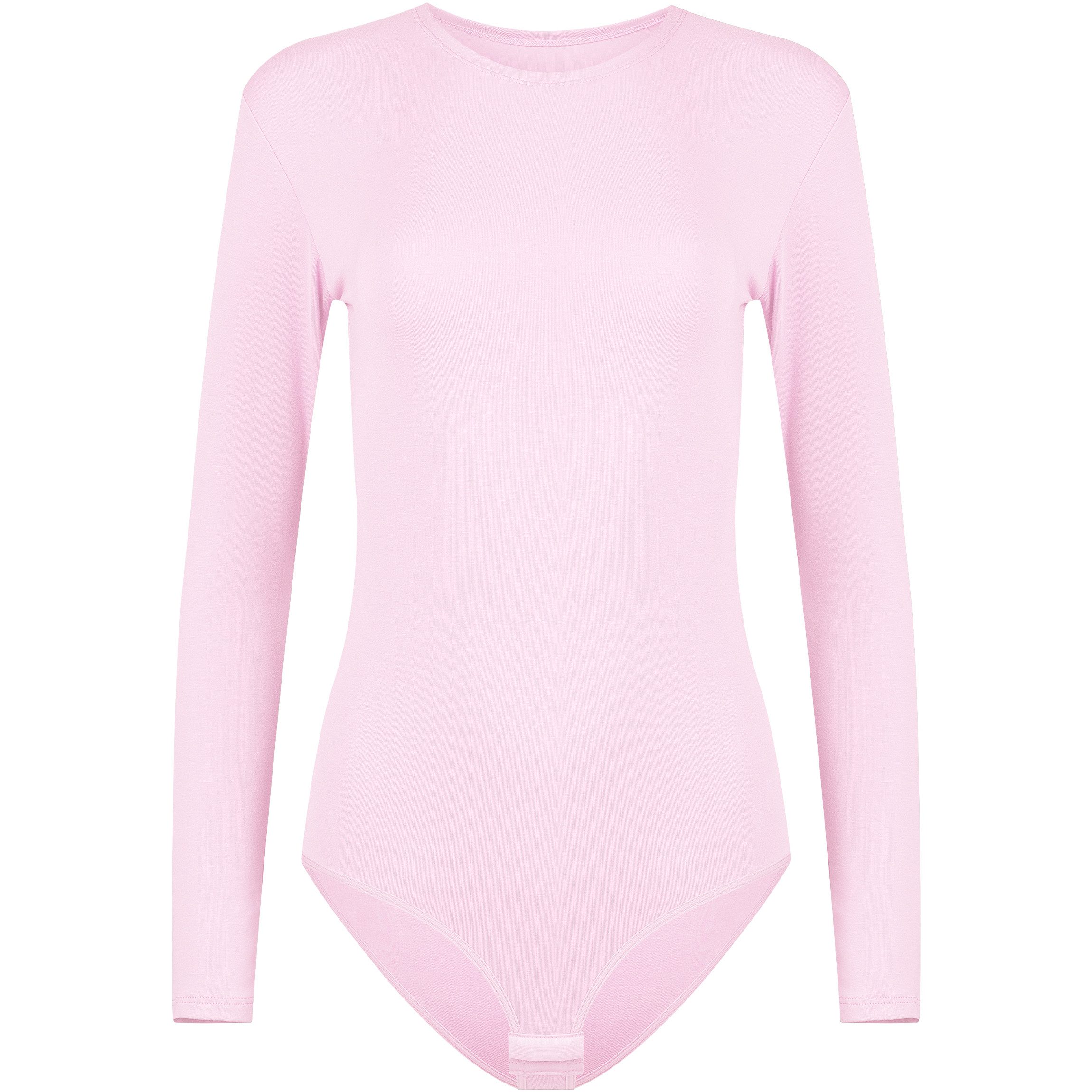 Evoni Body für Damen Langarm Blusenbody mit Rundhals