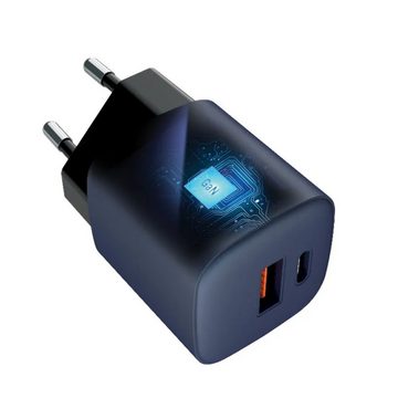 Forcell F-Energy Ladegerät mit USB C und USB A Buchsen - 3A 33W Smartphone-Ladegerät