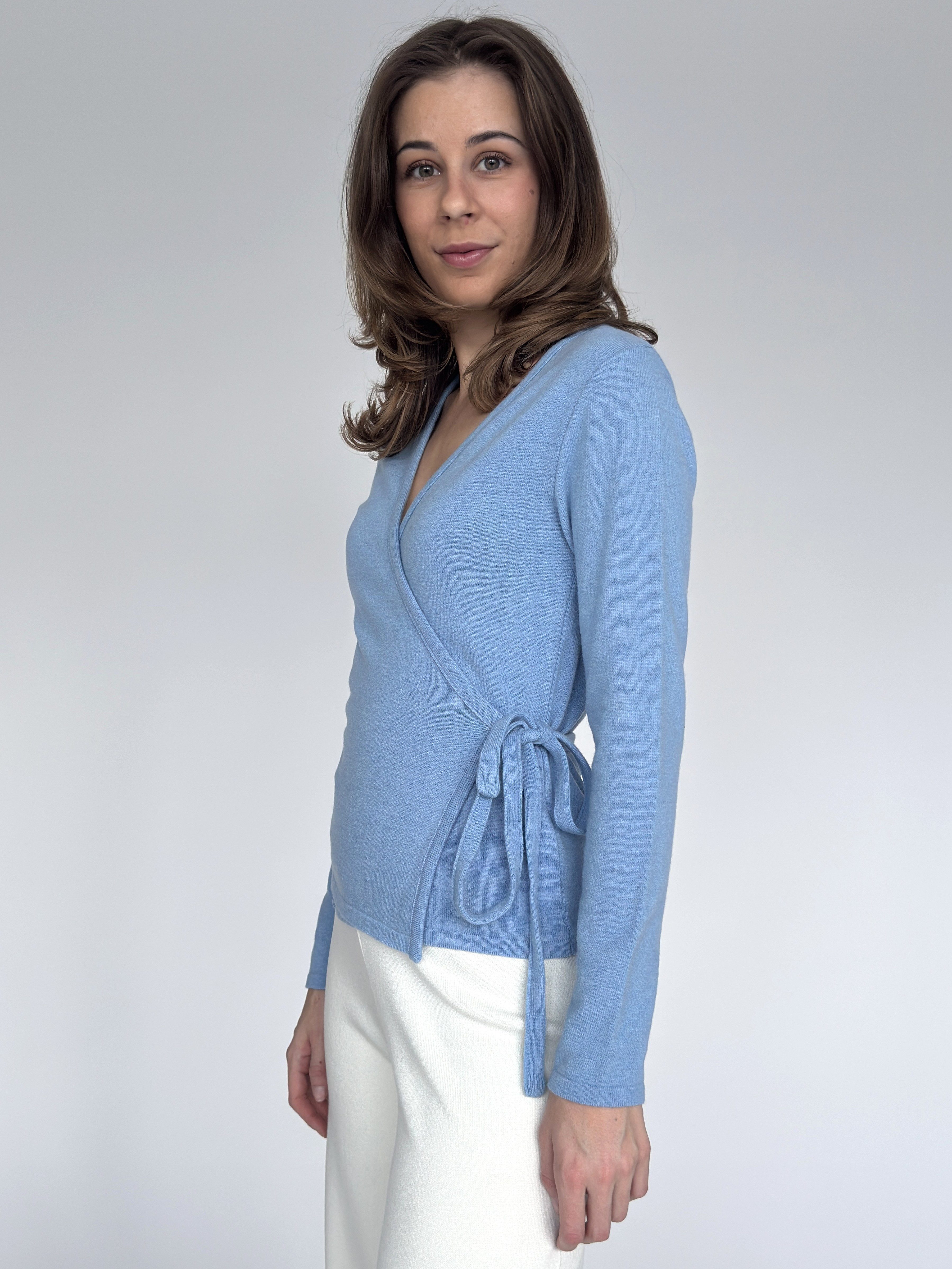 Zuckerwatte Wickelpullover Wickelpullover aus weicher Merino günstig online kaufen
