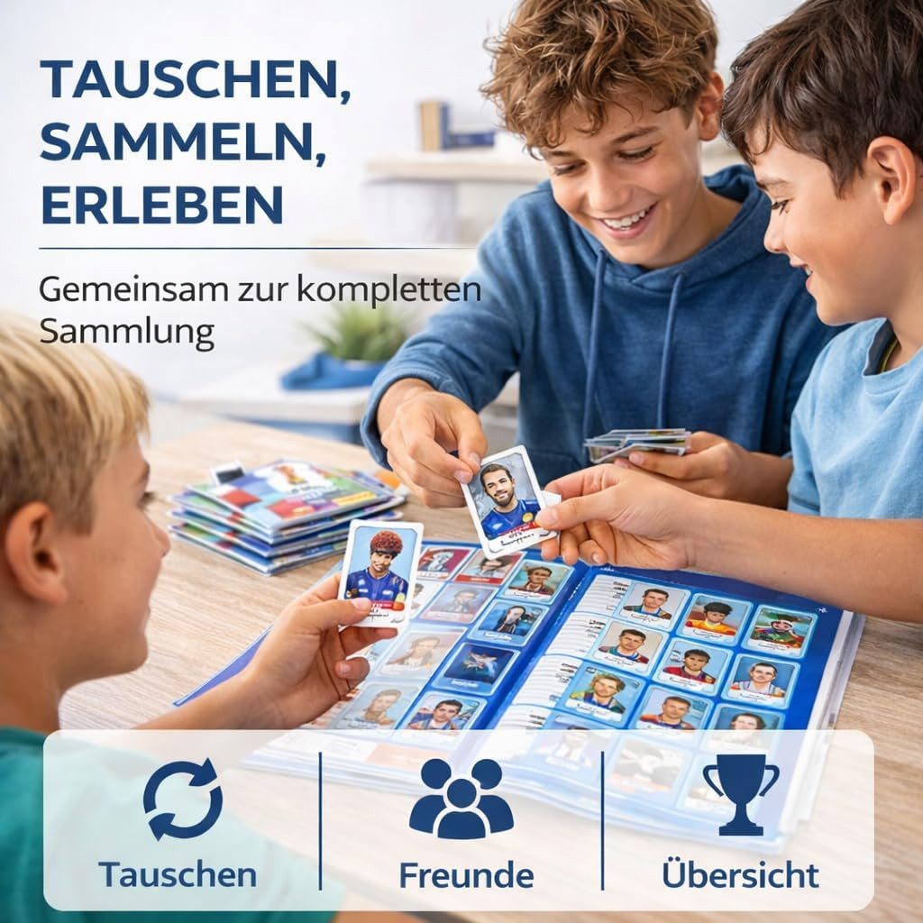 TK Gruppe Stickerbuch XXL Sammelset WM 2026 - Panini Sticker Album, Spielplan Blumenkette