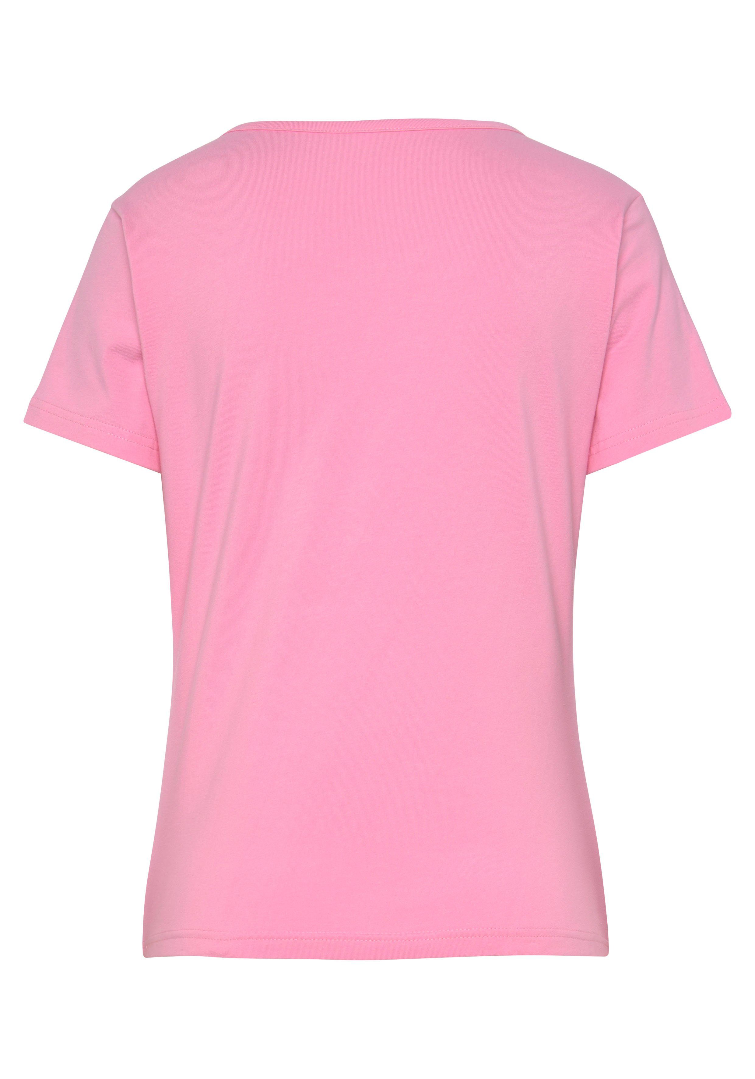 Vivance Kurzarmshirt T-Shirt mit Stickerei, Loungewear